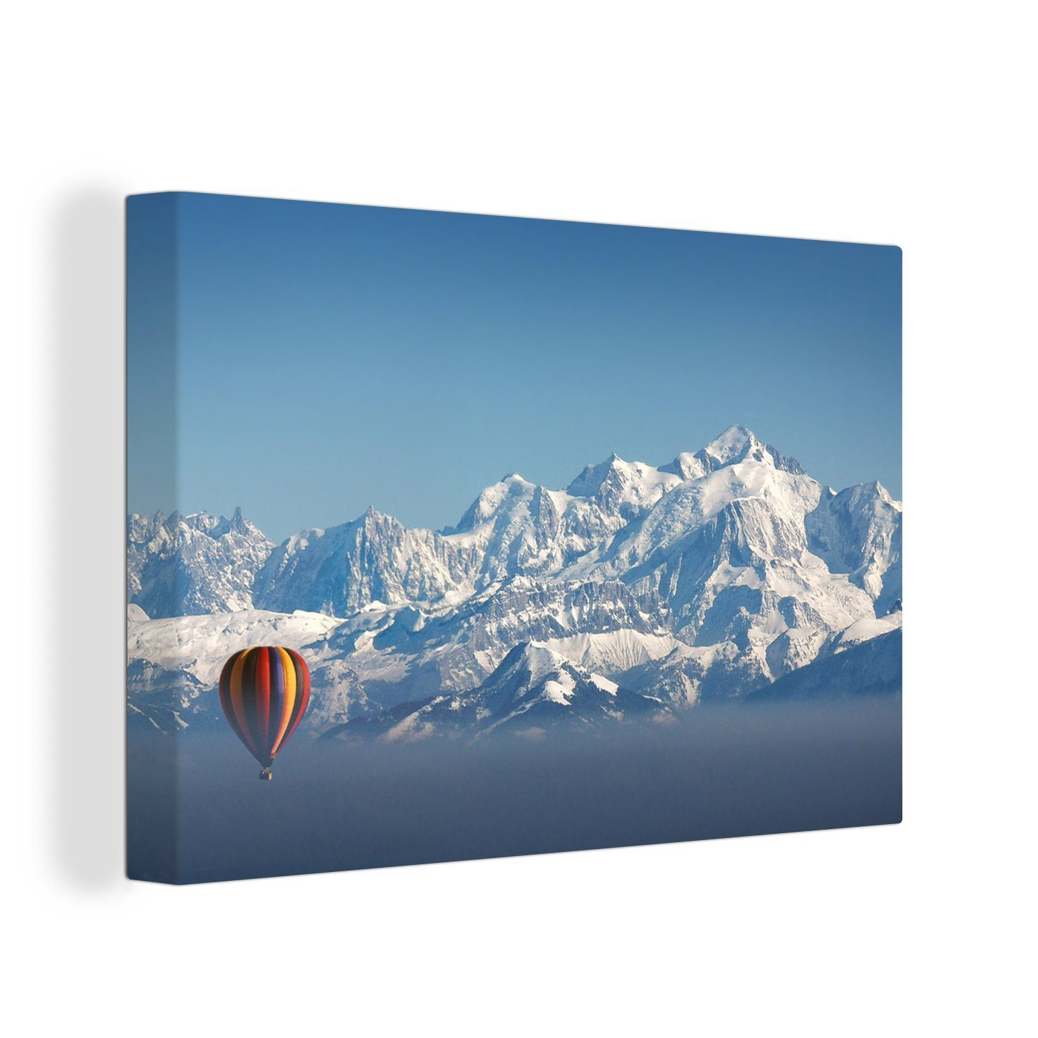 Aufsteigender Wanddeko, Leinwandbild (1 cm St), Aufhängefertig, Mont OneMillionCanvasses® Wandbild Ballon Leinwandbilder, Blanc, am 30x20