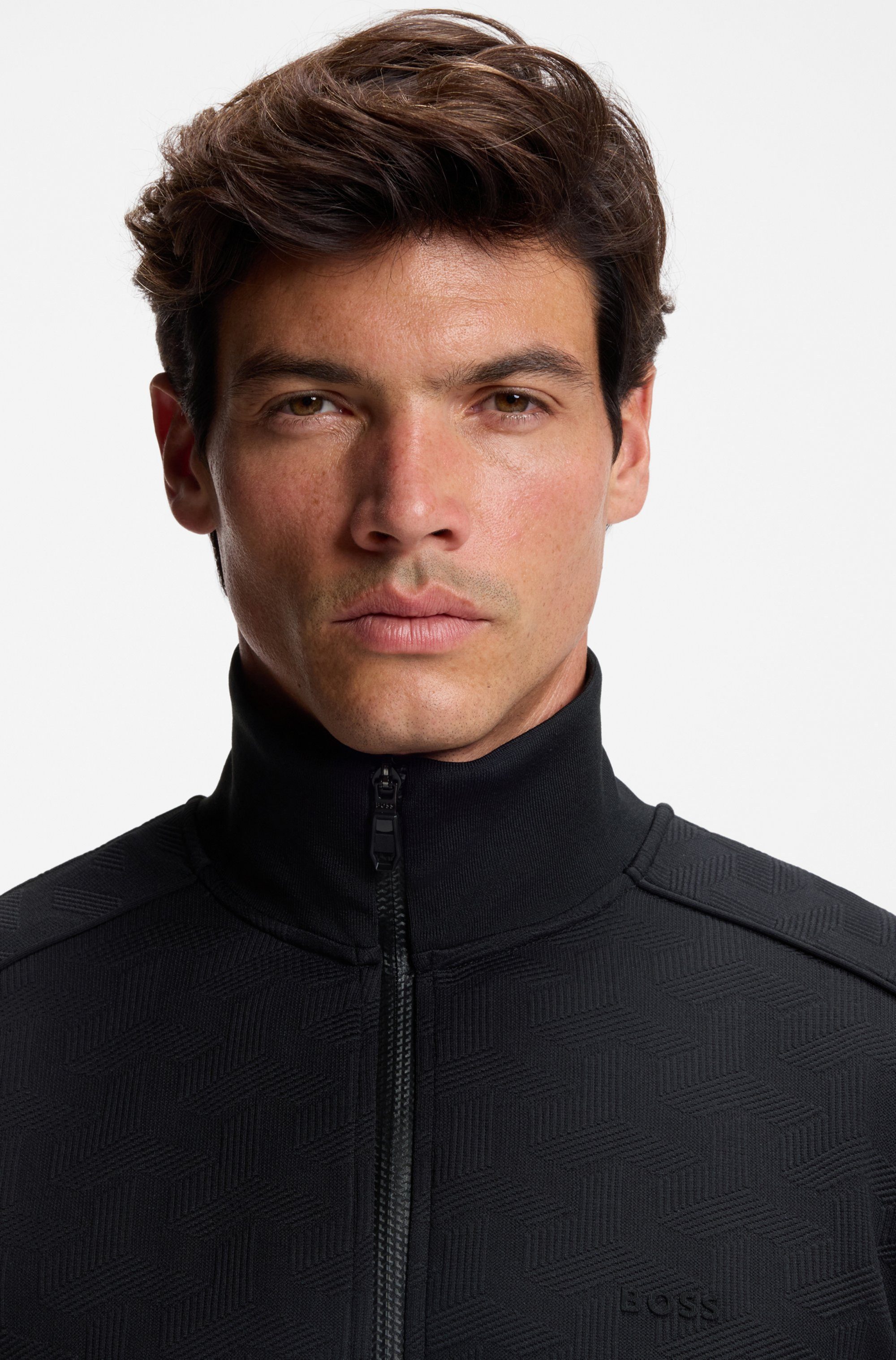 BOSS GREEN Sweatjacke Mirror Flachstrickkragen, regular günstig online kaufen