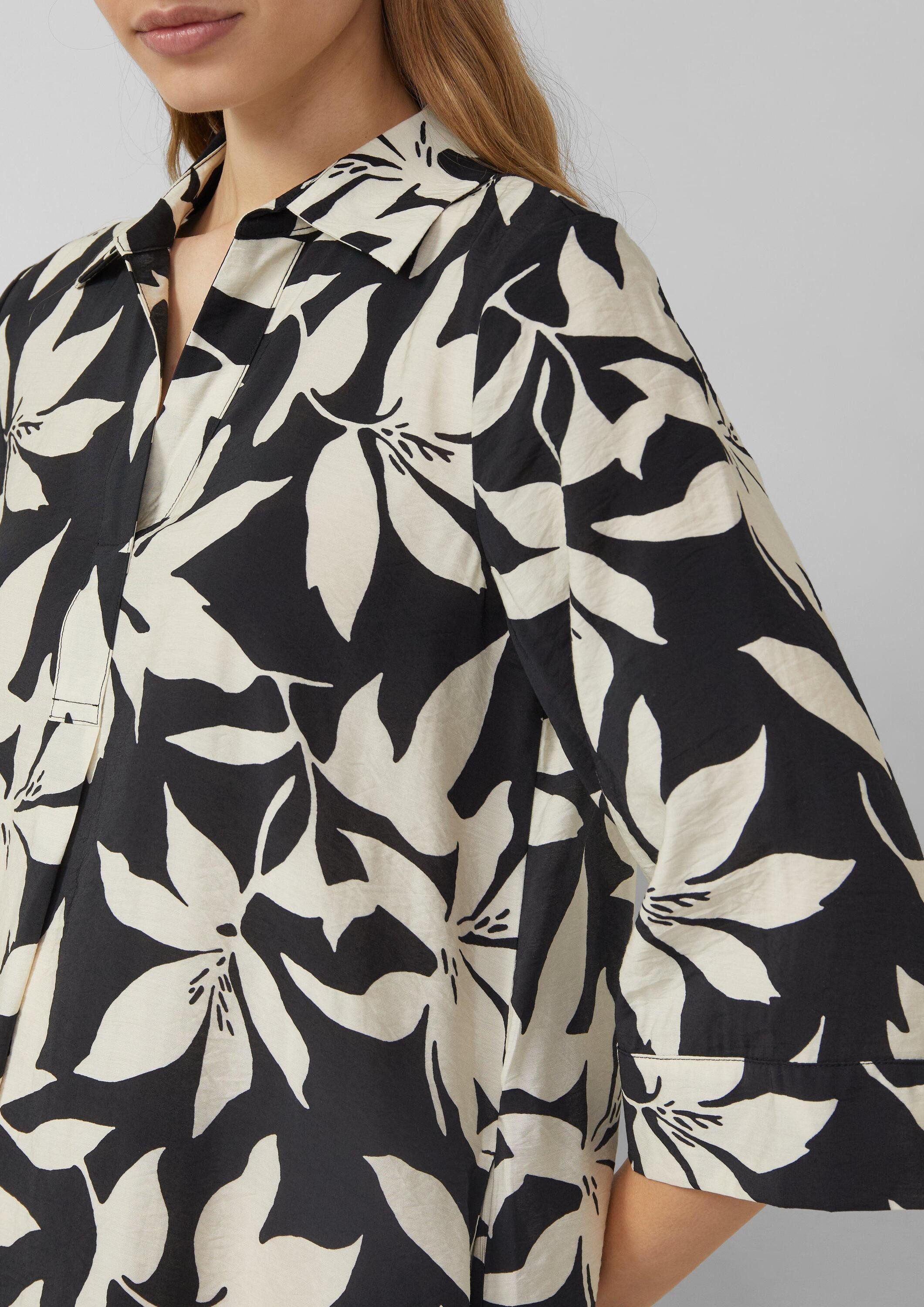 s.Oliver Minikleid Kleid Gemustertes Kleid aus Viskosemix mit Eingrifftaschen