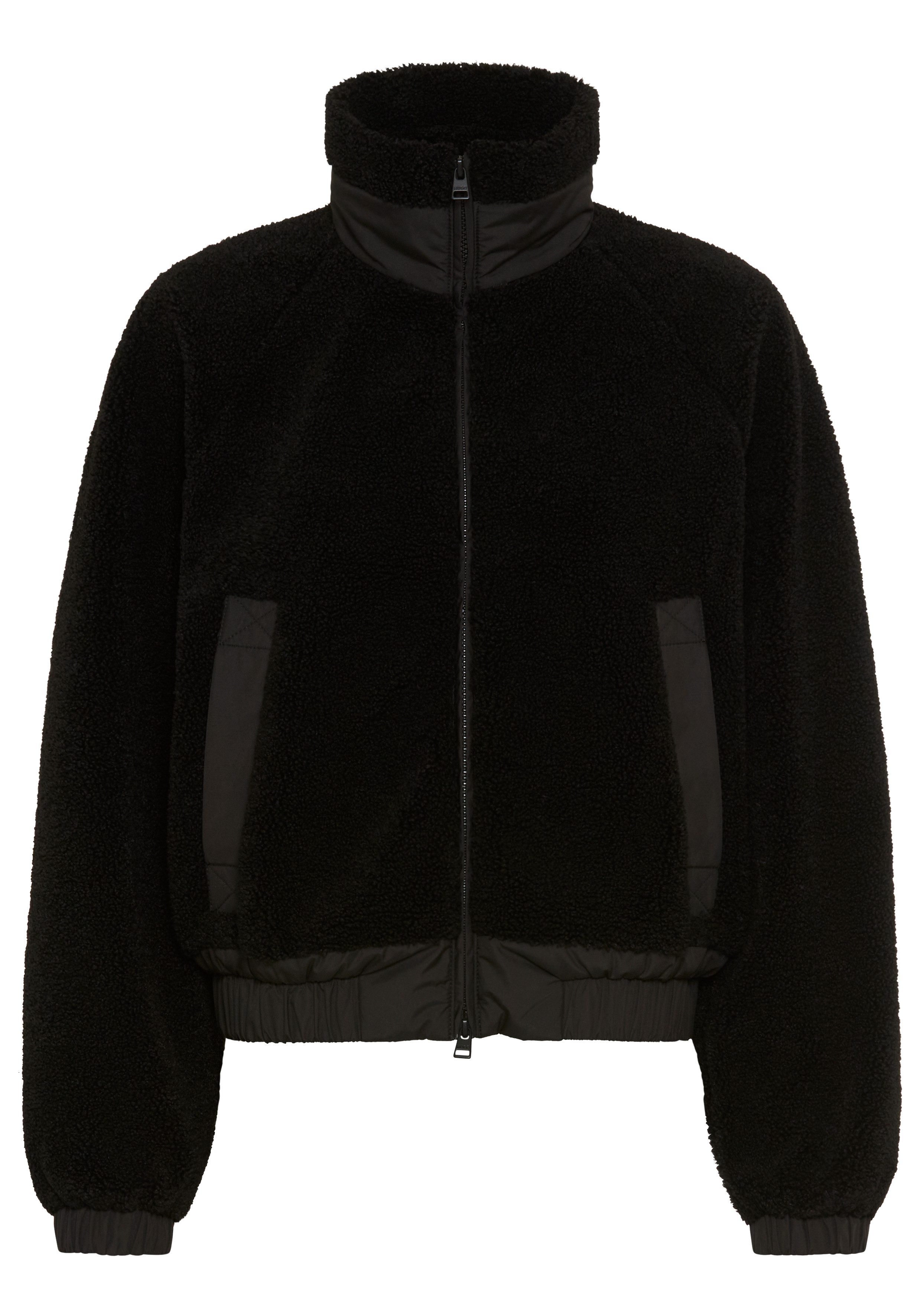 HUGO Hybridjacke Fosser im Materialmix, Stehkragen