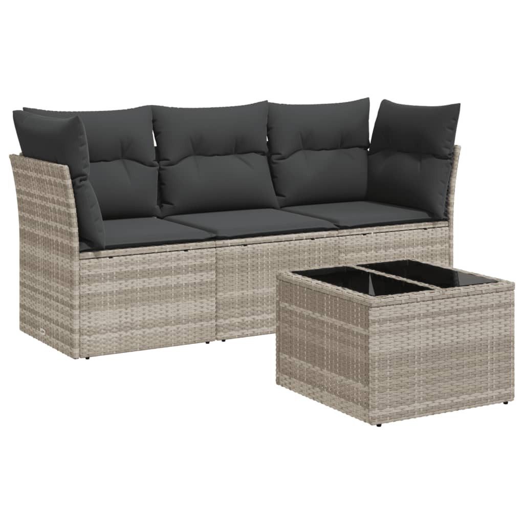 vidaXL Gartenlounge-Set 4-tlg. Garten-Sofagarnitur mit Kissen günstig online kaufen