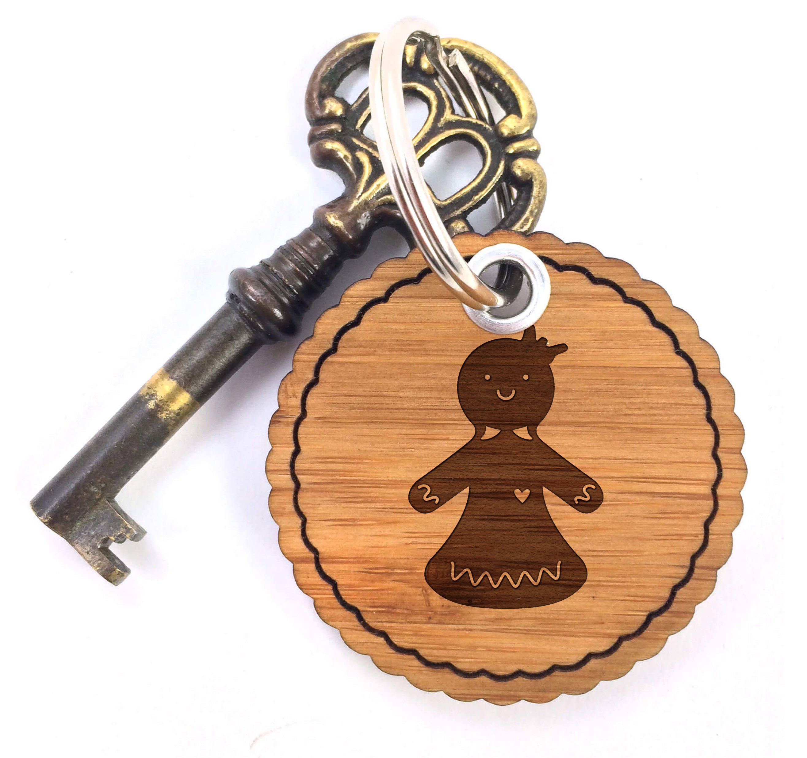 Schlüsselanhänger Schlüsselanhänger, (1-tlg) Pfefferkuchen, Mrs. Lebkuchenfrau Geschenk, & Panda Mr. - Taschenan
