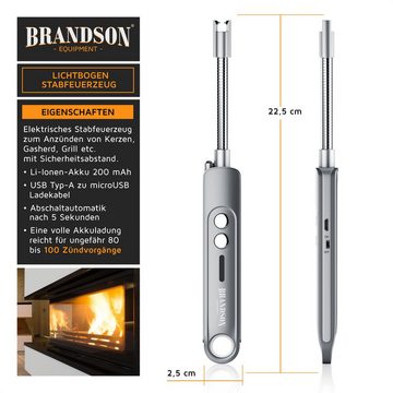 Brandson Feuerzeug, Lichtbogen Stabfeuerzeug elektrisch, Kerzenanzünder, USB aufladbar