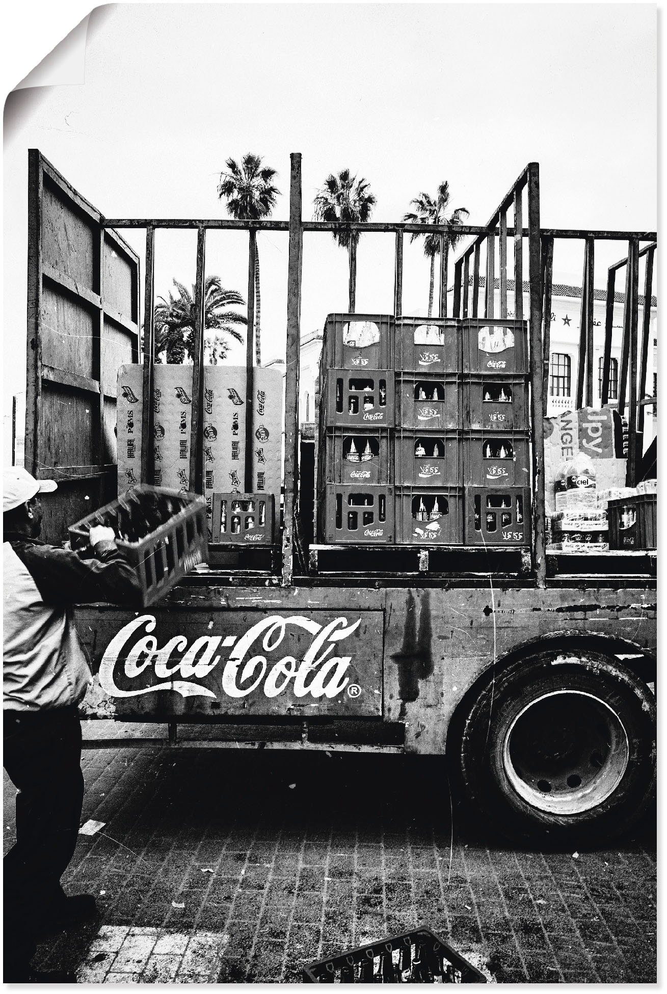 Artland Wandbild CocaCola-LKW in El Jadida - Marokko, Auto (1 St), als Alubild, Leinwandbild, Wandaufkleber oder Poster in versch. Größen