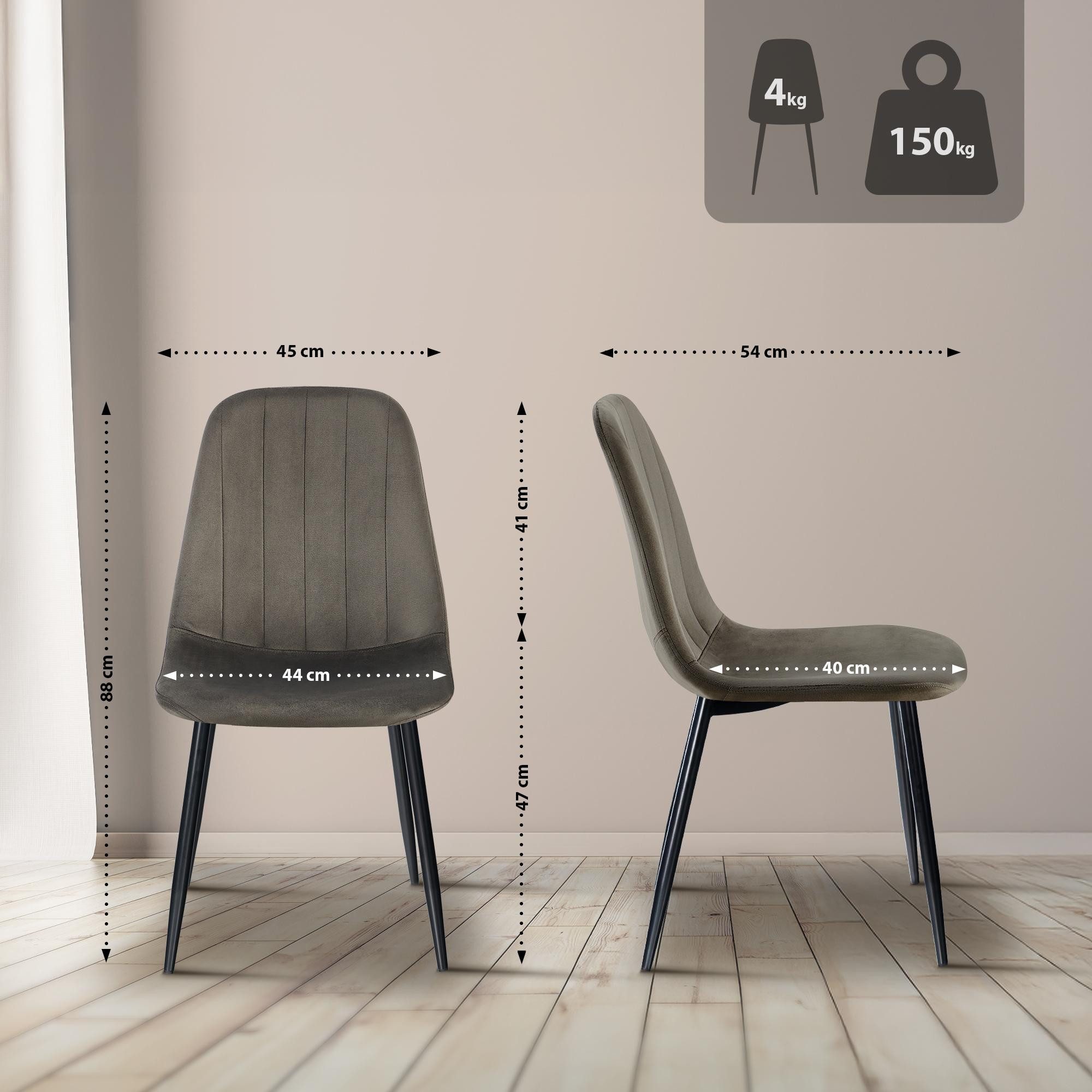 CLP Esszimmerstuhl Baxter (4er Set), gesteppter günstig online kaufen