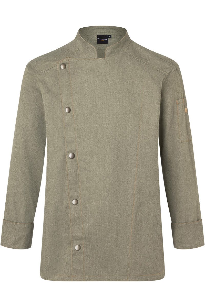 Karlowsky Fashion Kochjacke Karlowsky Herren Kochjacke JEANS-STYLE vintage moos green