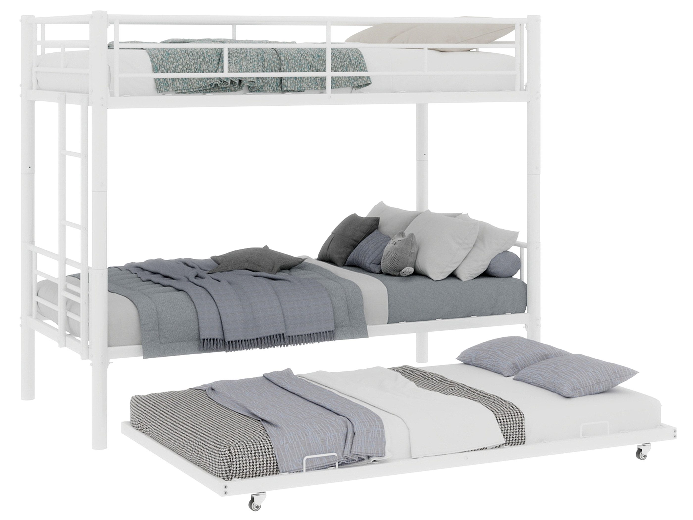 SeedWave Etagenbett Metallbett mit Dreistufiger Leiter, Ausziehbett inkl. M günstig online kaufen