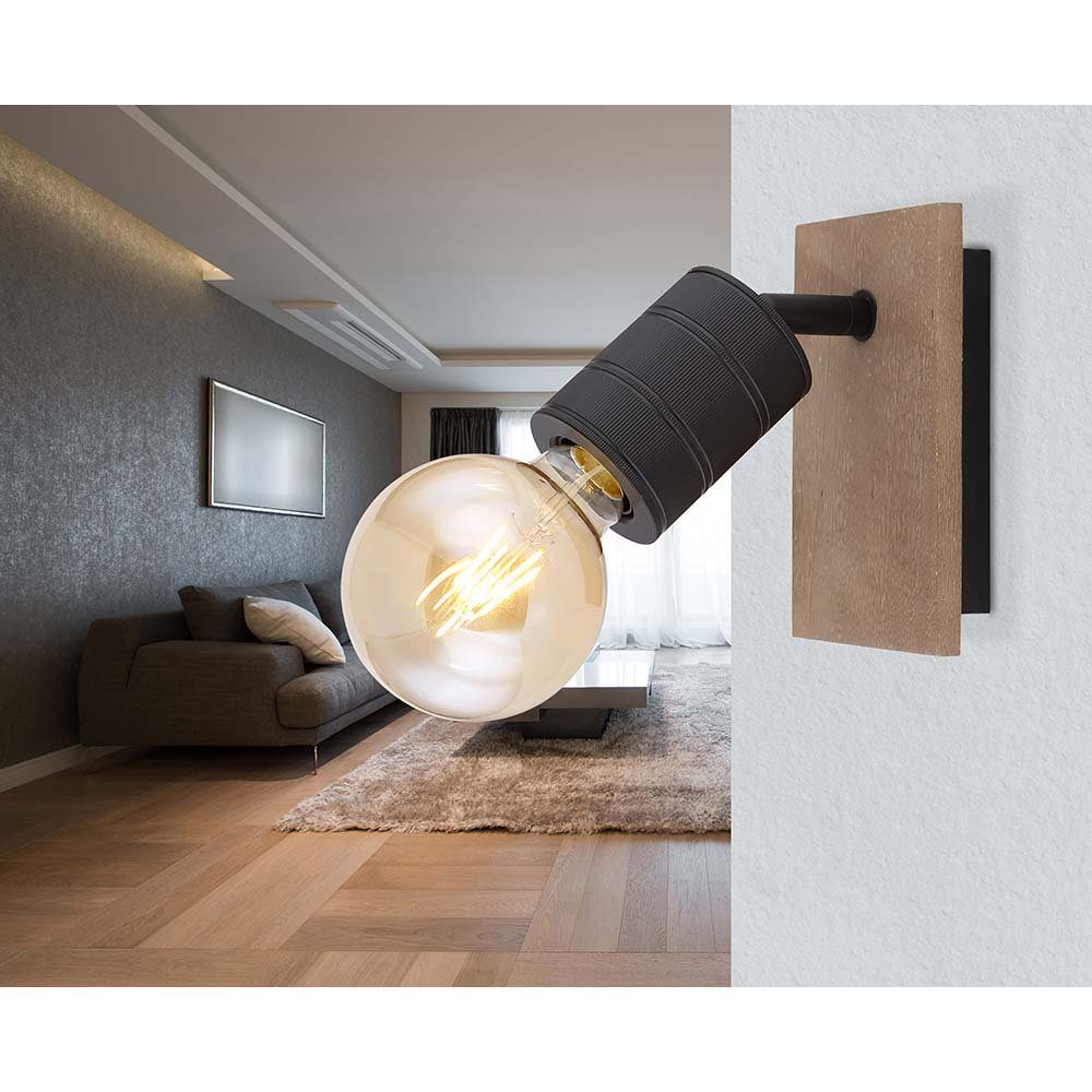 Leuchtmittel verstellbar inklusive, nicht Wandleuchte Wandleuchte, Holz etc-shop Spotstrahler Schlafzimmerlampe schwarz