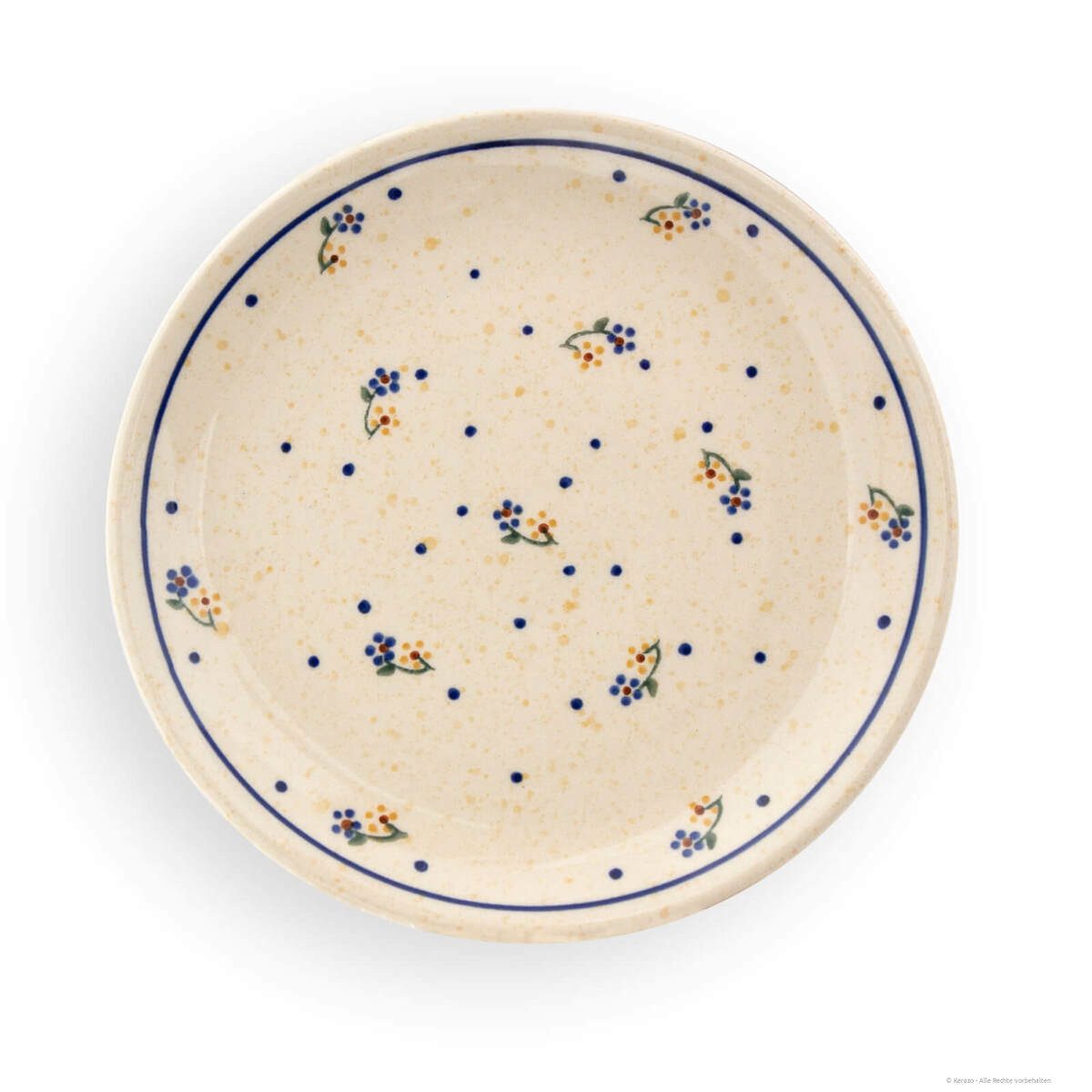 Bunzlauer Keramik Frühstücksteller Teller Ø19,5cm Frühstücksteller Dessertteller Kuchenteller, Dekor 111