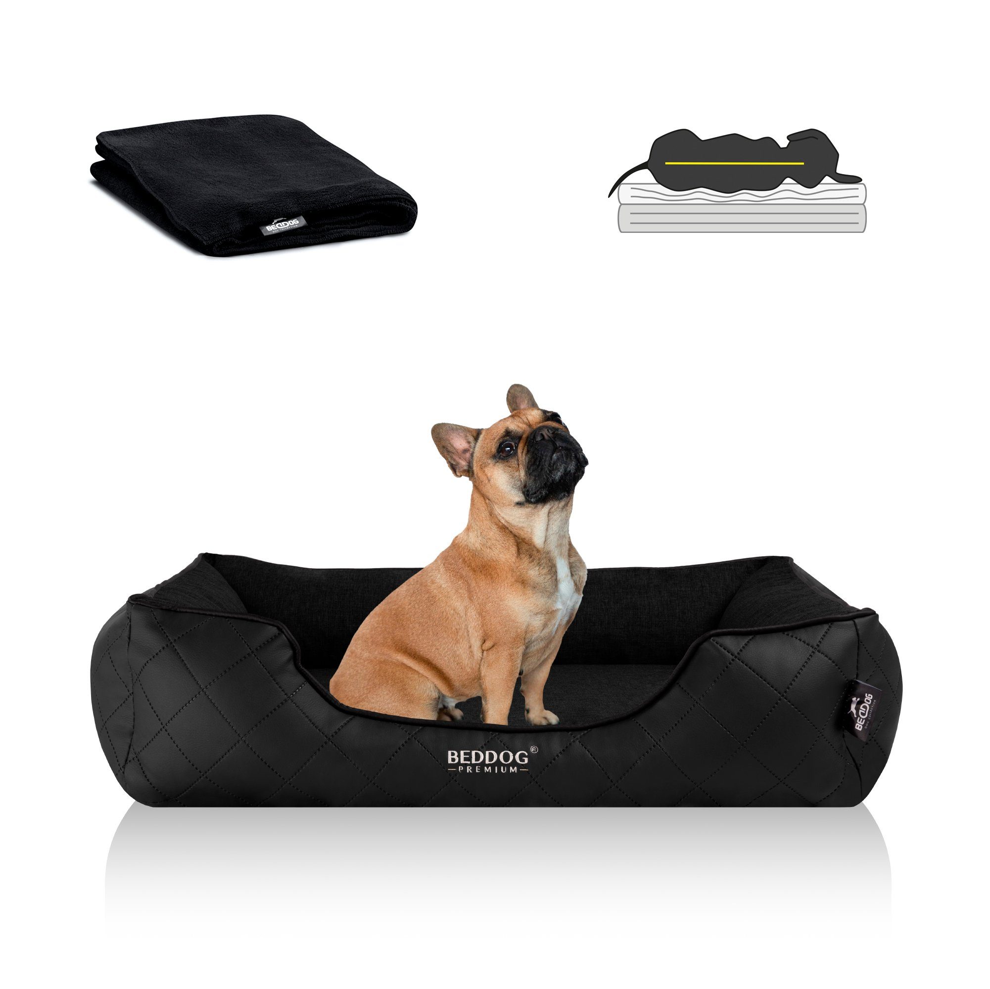 BedDog Tierbett Hundebett WUFFI mit Rand, Bezug abnehmbar