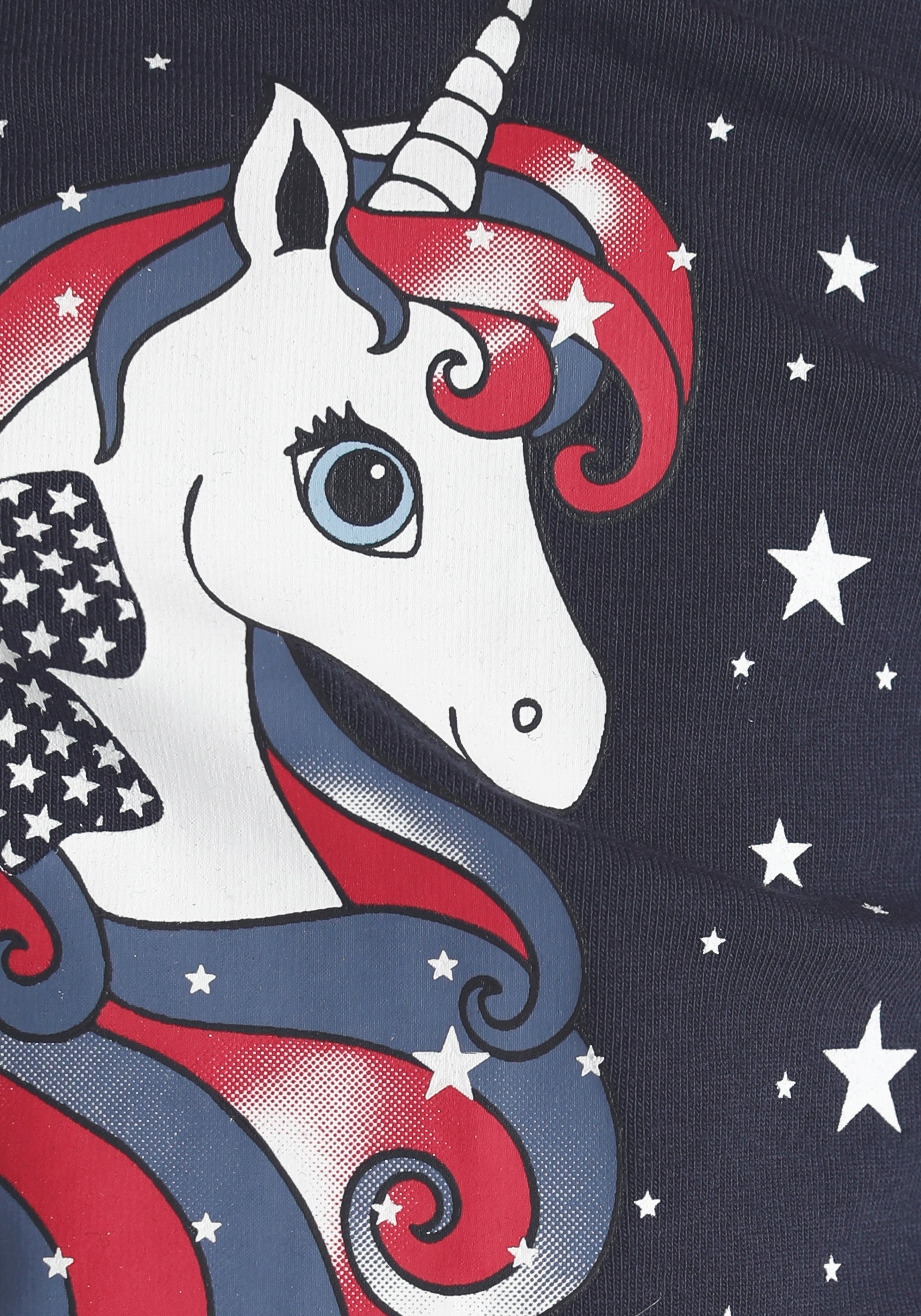 KIDSWORLD Jerseykleid mit Einhorn aus Baumwolle und Elasthan, kurzärmelig
