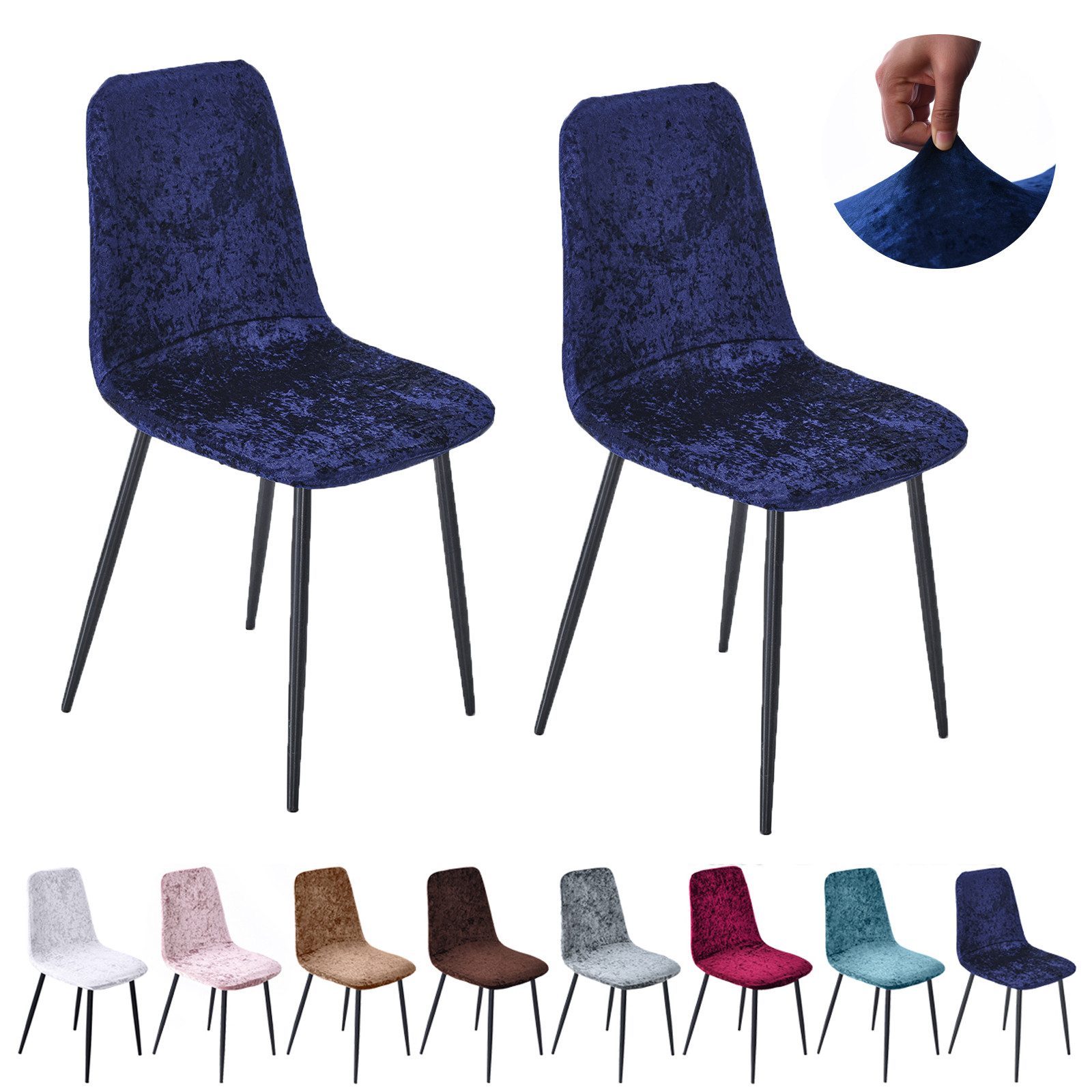 Jibenhome Stuhlbezug Stuhlhussen Samt, Einfarbig, Stretch,Schalenstuhl Abde günstig online kaufen