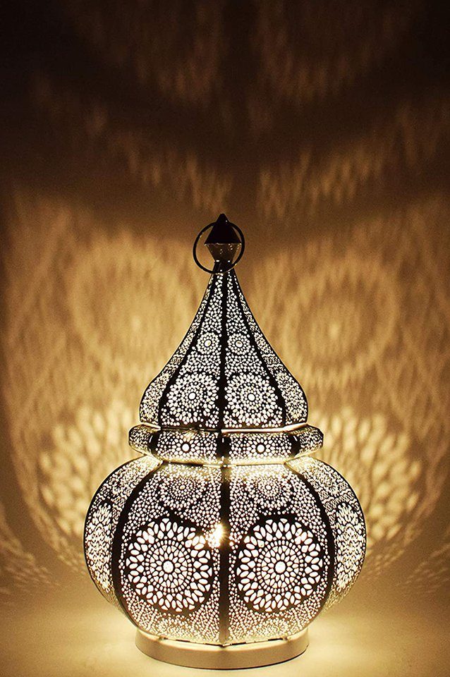 Marrakesch Orient & Mediterran Interior Stehlampe »Orientalische Tischlampe  Lampe Malha 38cm, Marokkanische Tischlampe aus Metall, Stehleuchte modern,  Leuchte für Vintage, Retro & Landhaus Stil Design«