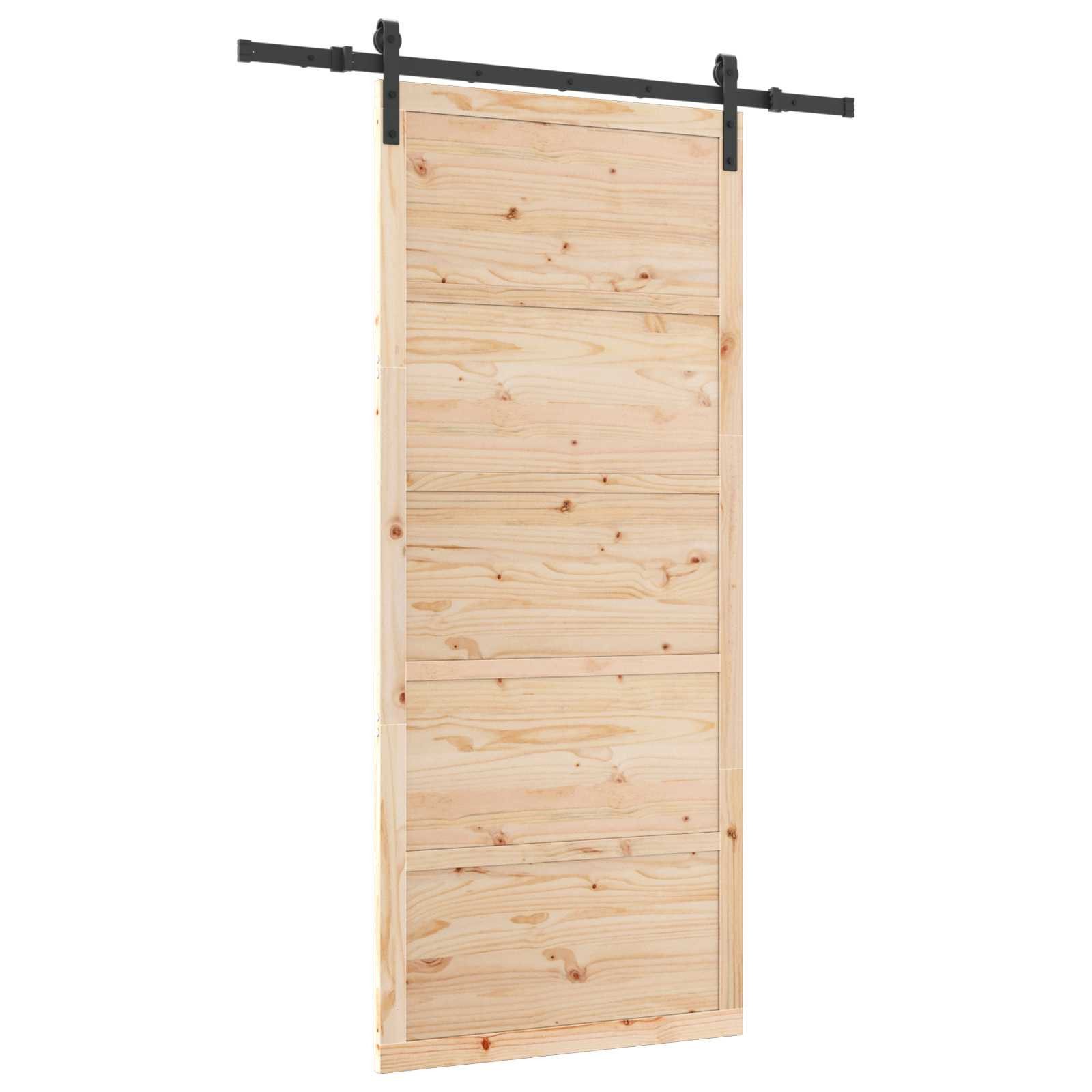 vidaXL Schiebetür Schiebetür Natur 80 x 208 cm Massives Kiefernholz (1-St)