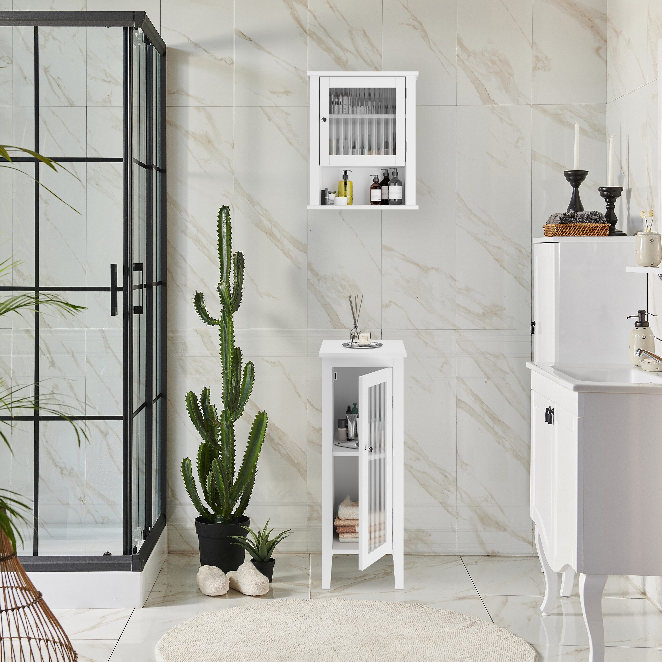 relaxdays Hängeschrank Hängender Badschrank mit Tür günstig online kaufen