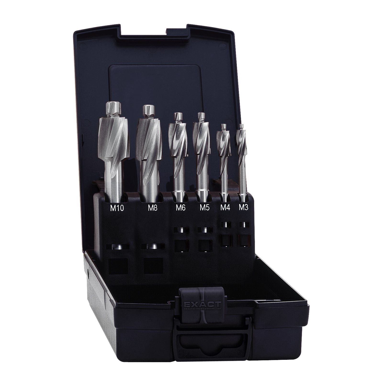 Exact Kegelsenker EXACT Flachsenker Set für Kernloch M3/M4/M5/M6/M8/M10/M12 HSS DIN 373