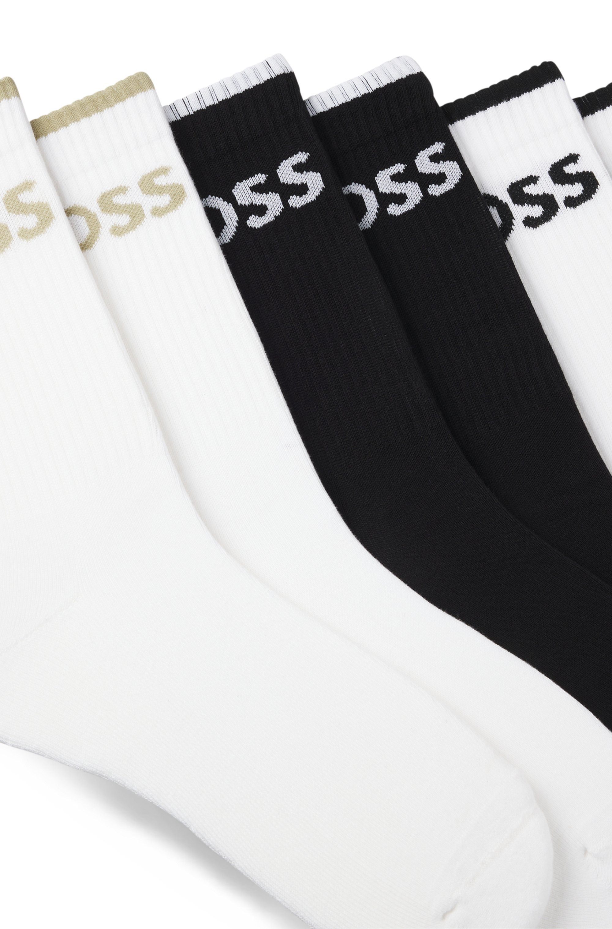BOSS Businesssocken 6P QS Stripe CC (Packung, 6-Paar, 6er) mit BOSS Schriftzug