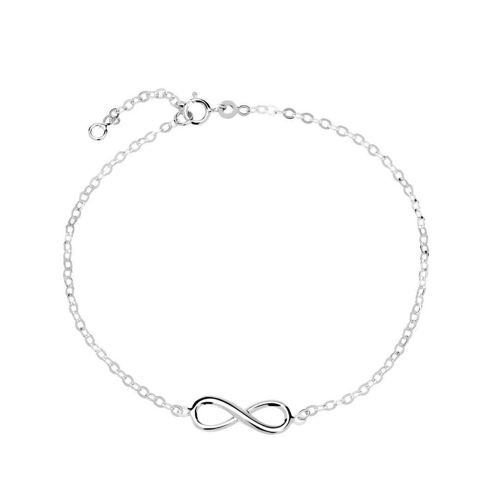 JEWLIX Goldarmband Infinity Armband aus 585 Weißgold, rhodiniert GB0008-W