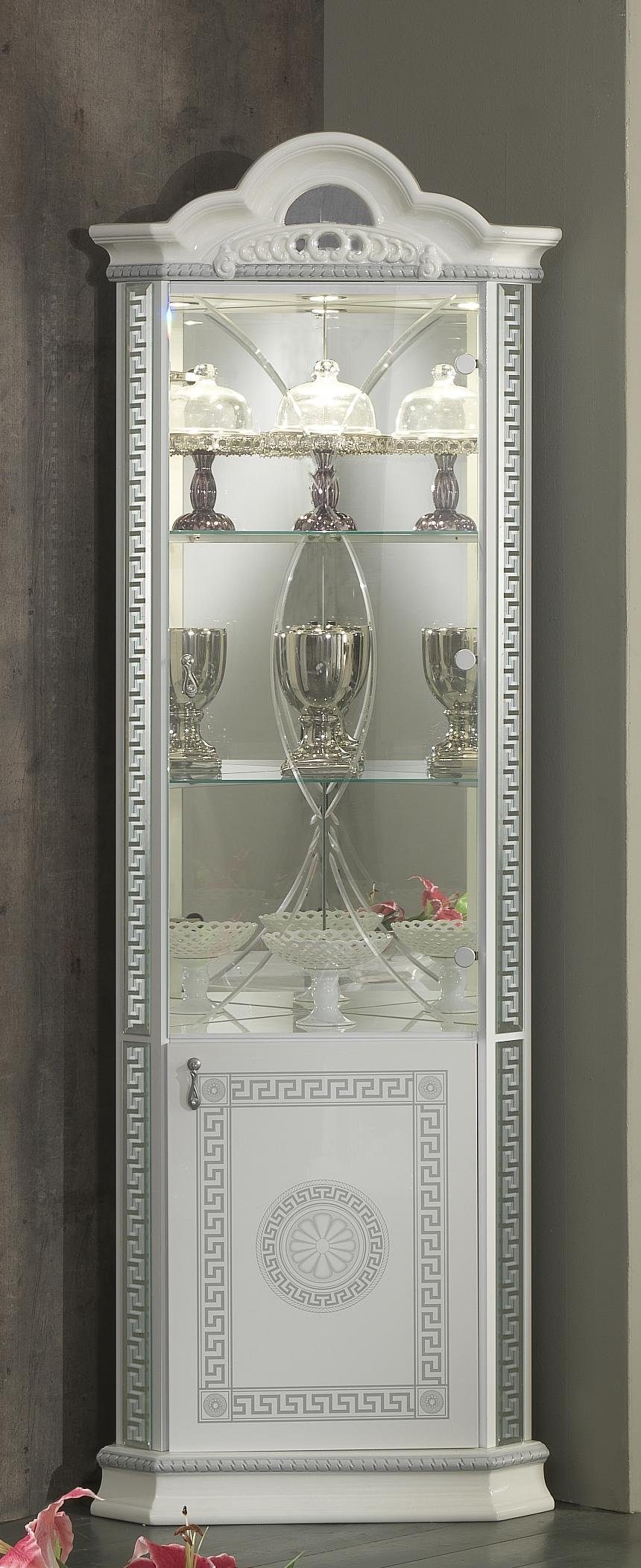 JVmoebel Eckvitrine Vitrine Eckschrank Luxus Vitrinen Schrank Holz Schränke Italienische Made in Europa