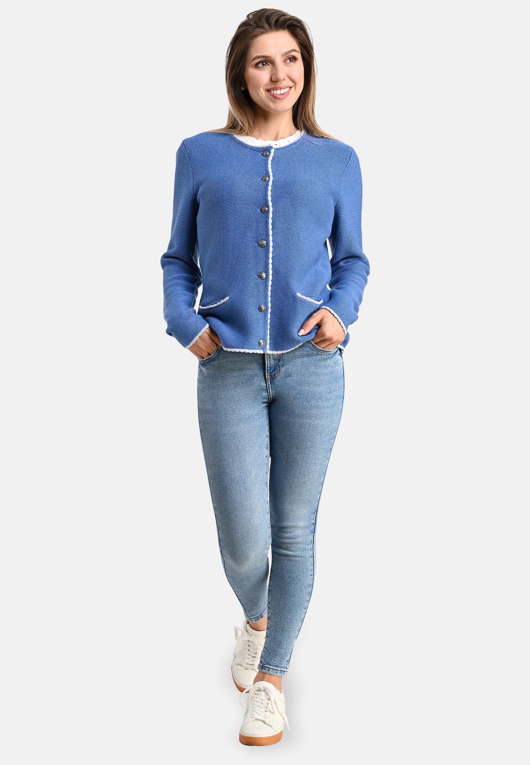 BICALLA Cardigan 10/jeans-blue Contrast Cardigan - (1-tlg)