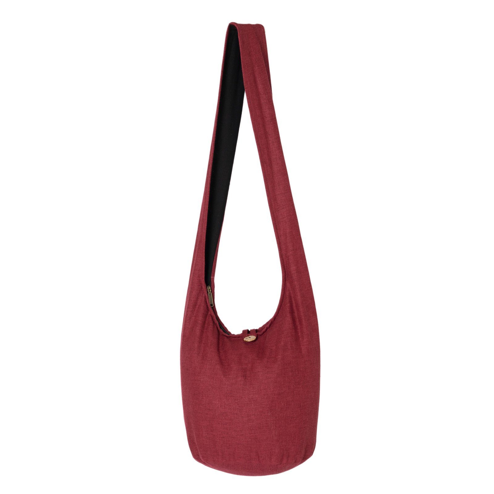 PANASIAM Yogatasche Schulterbeutel einfarbig aus Hanf als auch oder Größen, Schultertasche Strandtasche in Handtasche rot 2 Umhängetasche bordeaux Wickeltasche