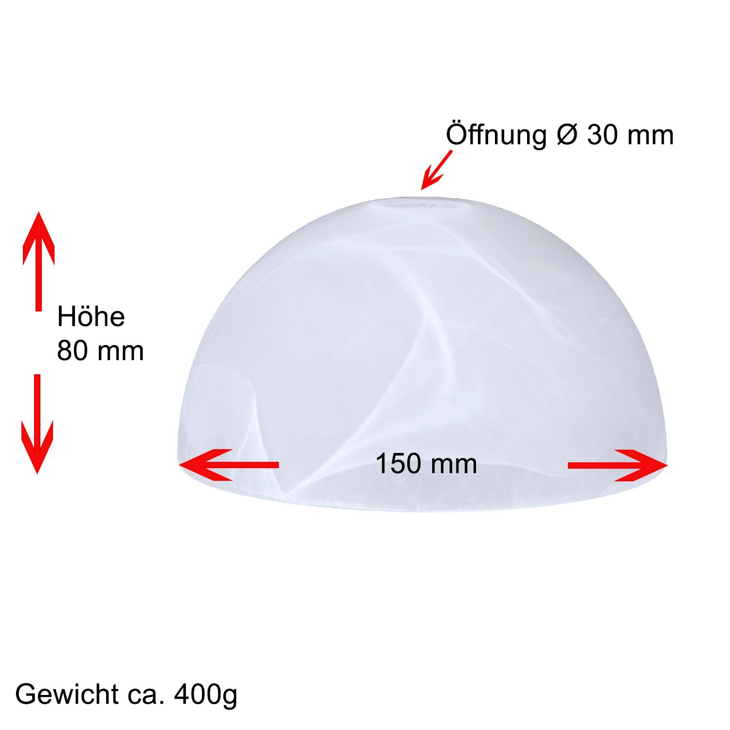 Home4Living Lampenschirm Lampenschirm Alabasterglas weiß Ø 149mm E14 Ersatzglas, Dekorativ