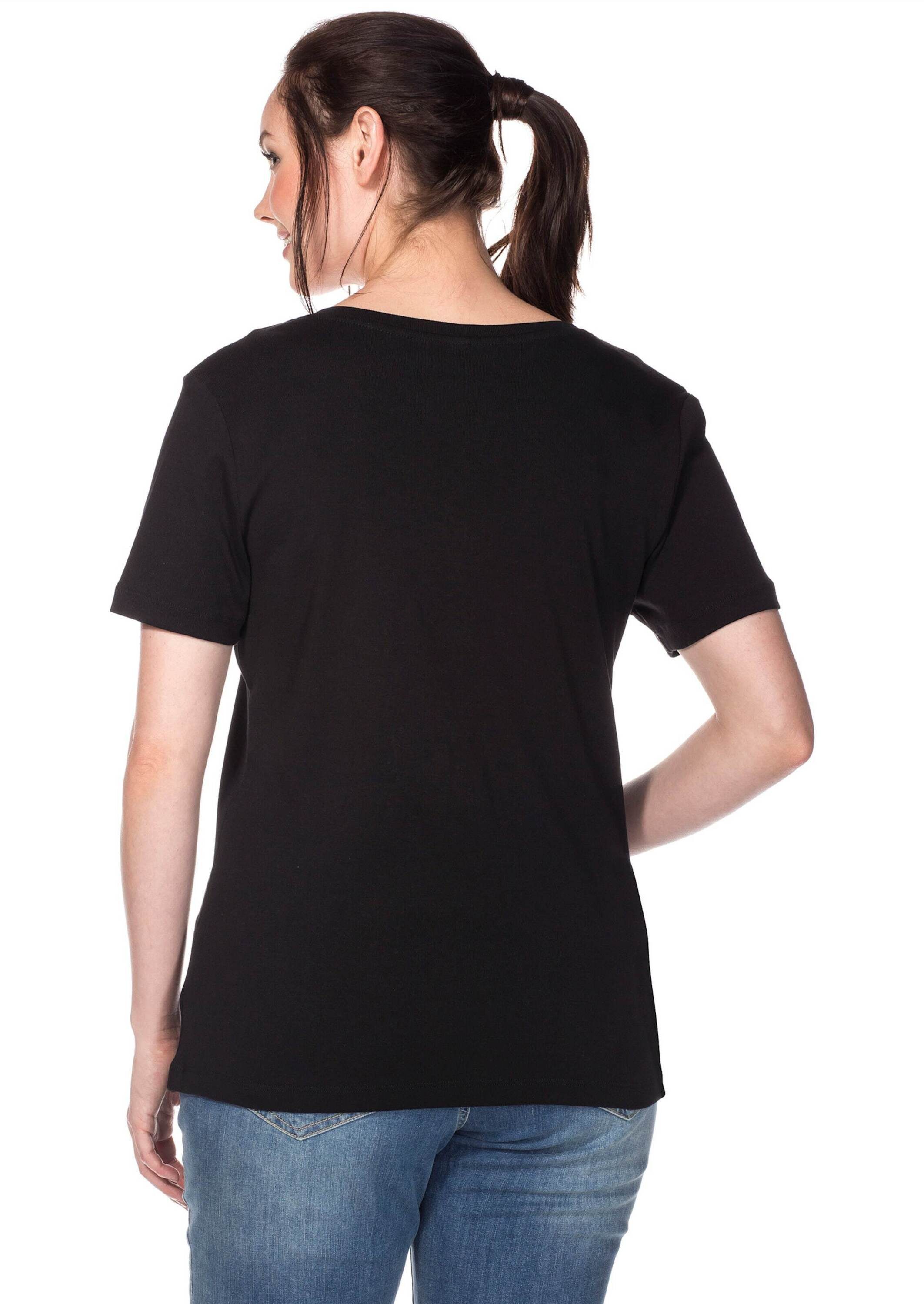 Sheego T-Shirt T-Shirt Kurzarm aus fein gerippter Qualität günstig online kaufen
