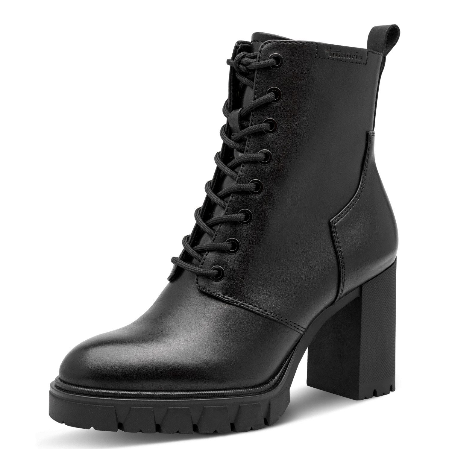 Tamaris Schnürstiefelette Blockabsatz, Schnürboots mit Ziernähten
