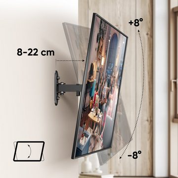 ONKRON TV Wandhalterung schwenkbar neigbar für 10-35 Zoll bis zu 20 kg TV-Wandhalterung, (bis 35,00 Zoll, TV Wandhalterung, TV Wandhalterung, VESA 75x75 - 100x100, ausziehbar von 80 bis 220 mm)