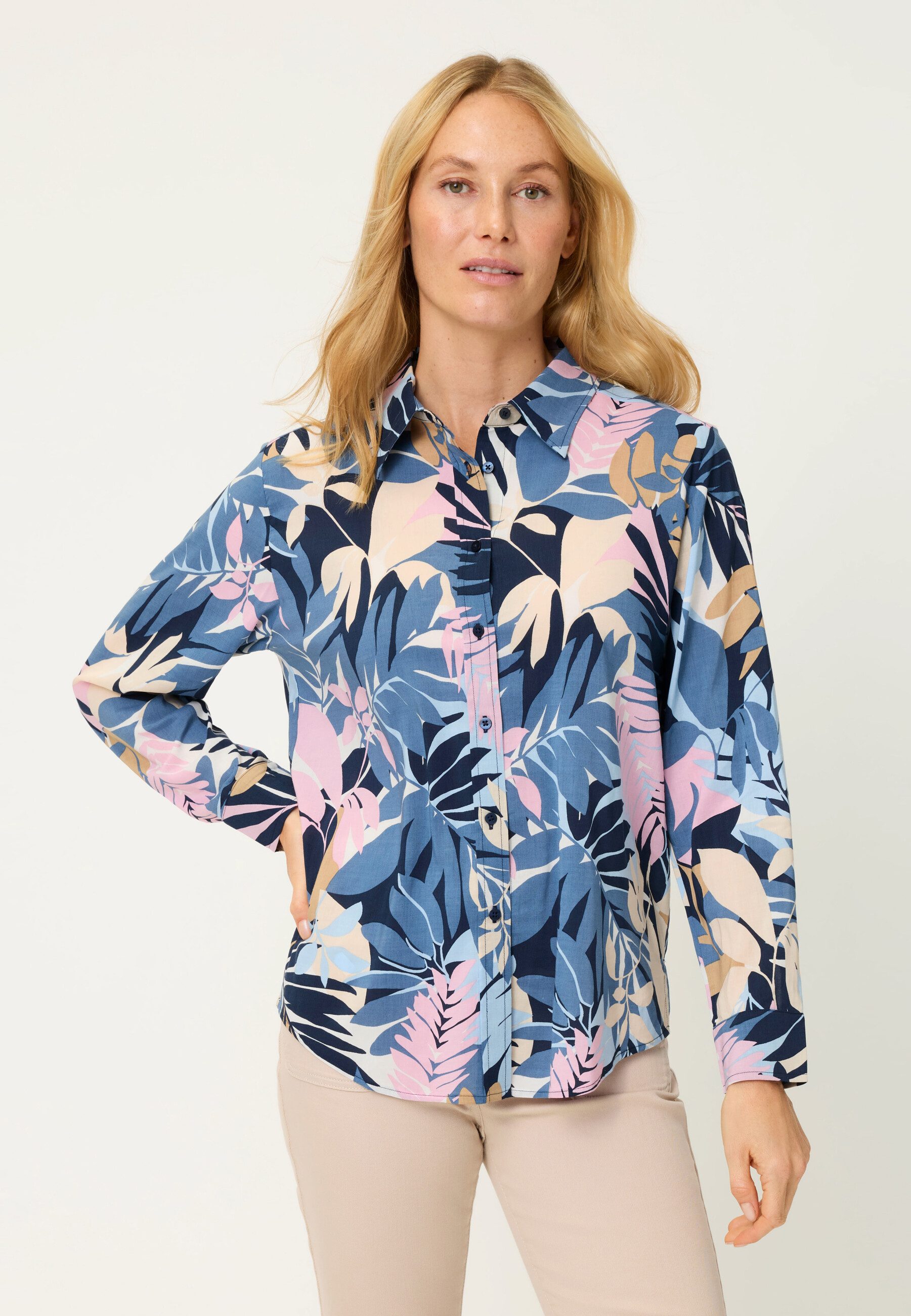 Olsen Bluse mit floralem Allover-Print
