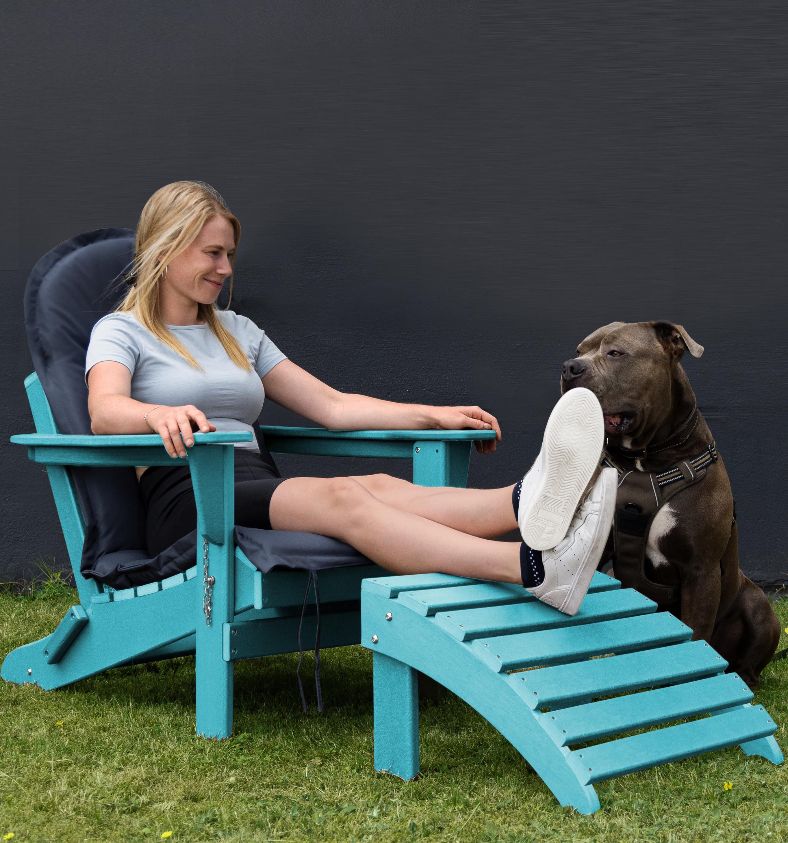 Aspero Gartenstuhl Gartenstuhl Adirondack mit Fußstütze, Gemütlicher Outdoor Sessel – Bild 5 von 5