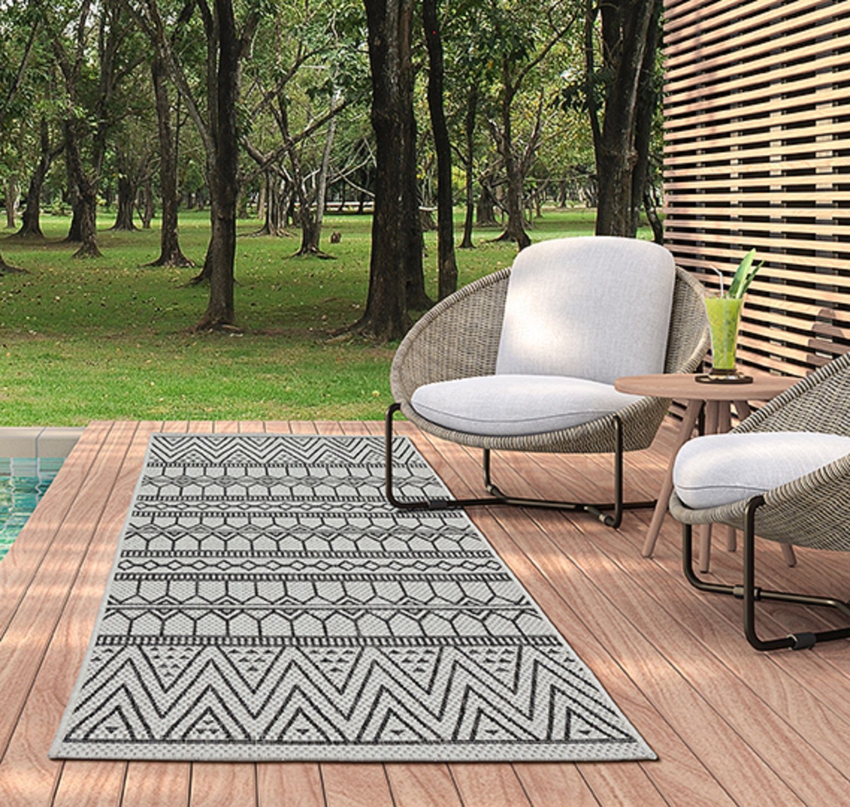 22152A, Kurzflor, geeignet 5 mm, Höhe: TEPPIA, Outdoor und ILLUSION In- rechteckig, Outdoorteppich