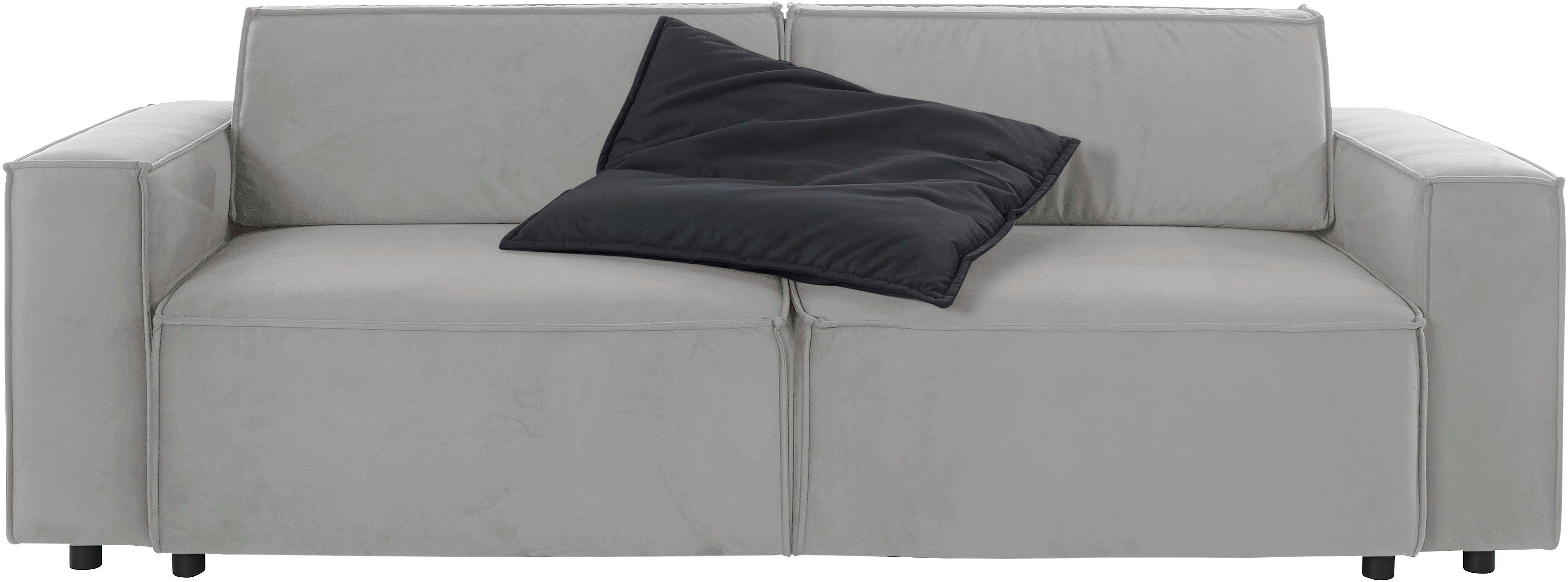Home affaire Schlafsofa Marva, B: 245 cm, Liegel. 152x190 cm, Schlaffunktion, Bettkasten & 1 Zierkissen, Federkern