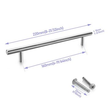 Clanmacy Möbelgriff 10 Möbelgriffe Schrank Küchengriff Küche Schrankgriff (10-St), Handles Kitchen Furniture Handles Steel Kitchen Cupboard Drawer