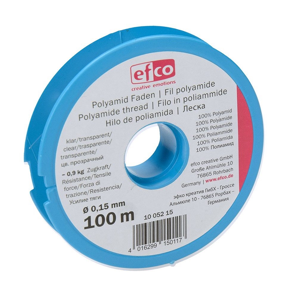 efco creative Schmuckdraht Efco, Perlonfaden / Zugkraft Faden, Polyamid, transparent, Bastelperlen /Schmuck Zubehör / Schmuckherstellung / Schmuckzubehör