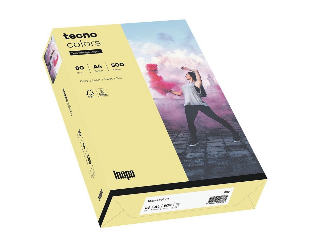 Thumbnail - Inapa tecno Druckerpapier Rainbow / tecno Colors, Pastellfarben, Format DIN A4, 80 g/m², 500 Blatt