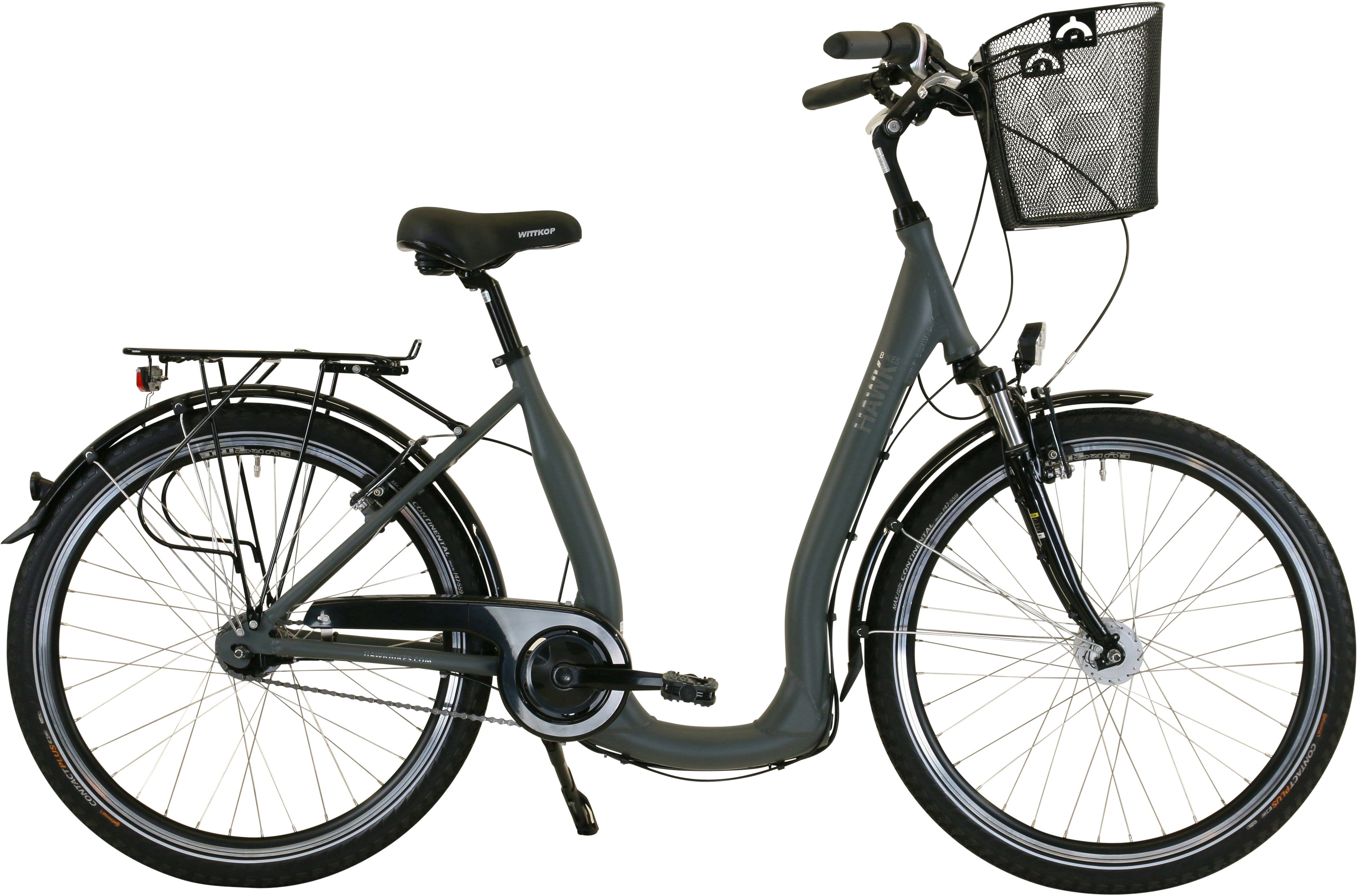 HAWK Schaltwerk Plus Gang 7 City Nexus Bikes HAWK Grey, Deluxe Comfort Cityrad Shimano