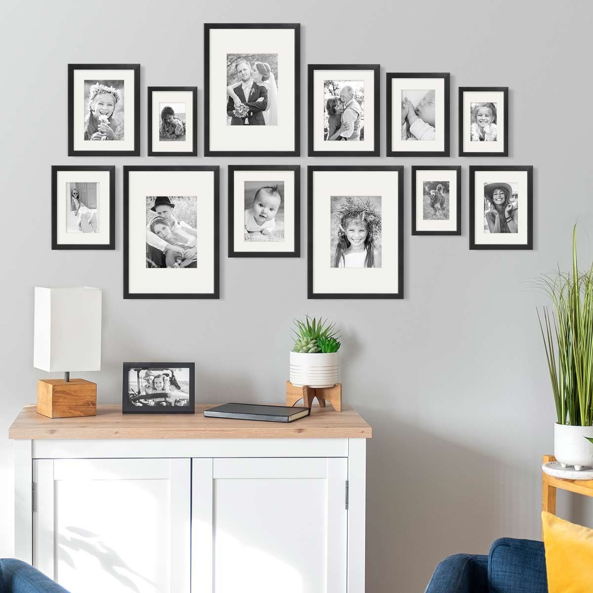 PHOTOLINI Bilderrahmen 12er Set Echtholz 10x15 günstig online kaufen