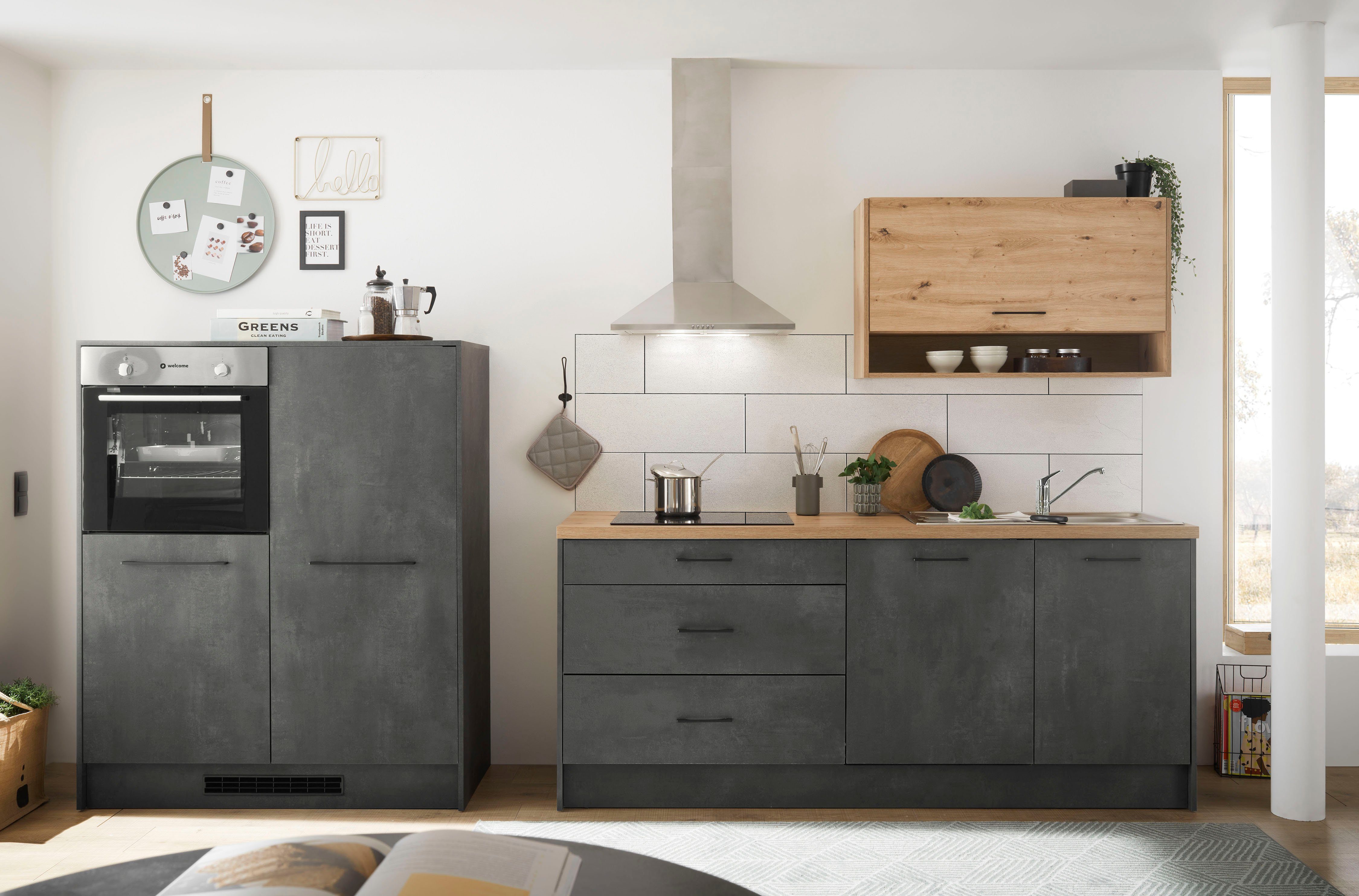 BASIC by Balculina Küche Ronto, Breite 326 cm, mit E-Geräten