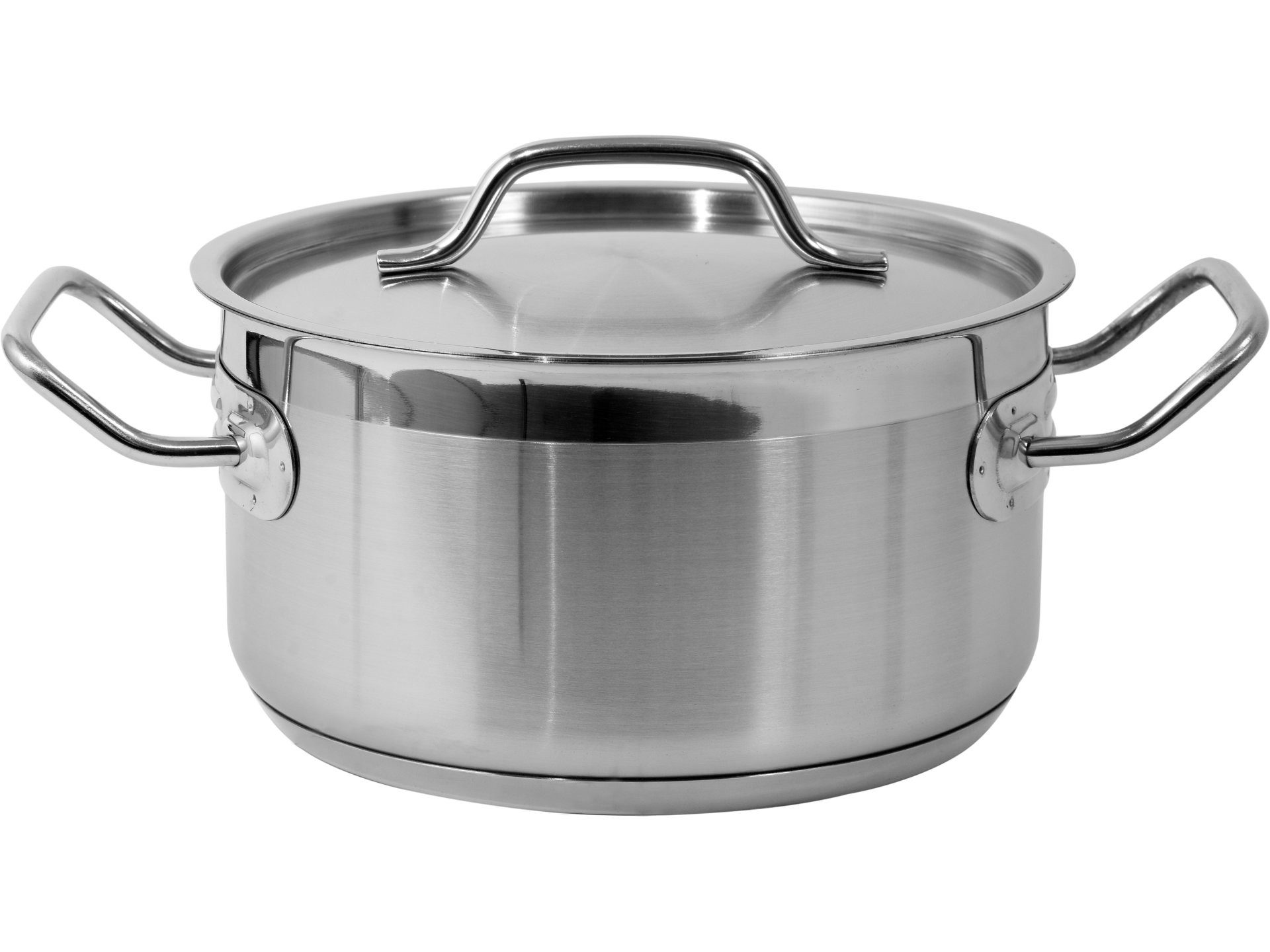 TRIZERATOP Kochtopf Marmite professionnelle BASSE 20x10,5cm 3,3 litres avec couvercle, (Niedriger Profi-Kochtopf mit Deckel 20x10,5 cm, 3,3 l, Edelstahl 21/0, Niedriger Profi-Kochtopf mit Deckel 20x10,5 cm, 3,3 l, Edelstahl 21/0), satiniert