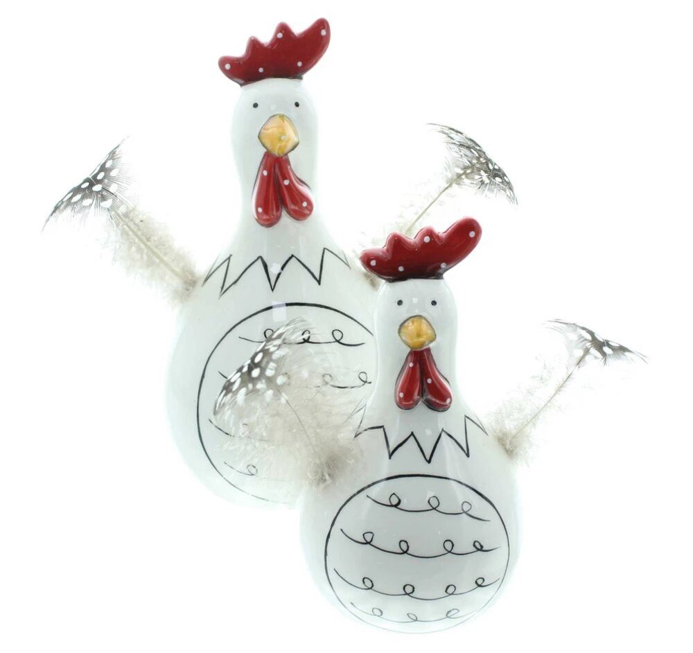 Home-trends24.de Osterfigur Huhn Federn 2er Set günstig online kaufen