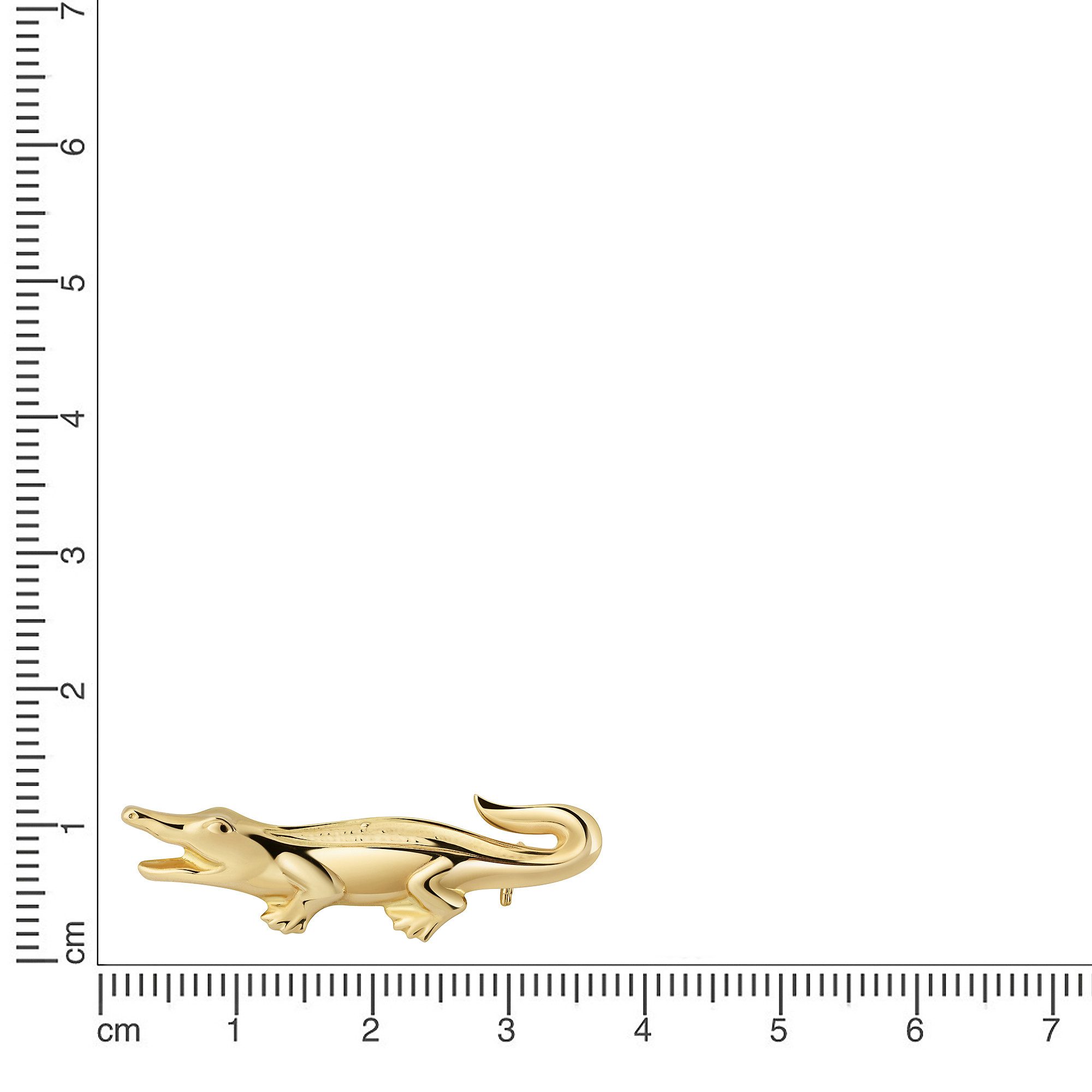 Firetti Brosche Schmuck Geschenk Gold 375 Ansteckschmuck Krokodil