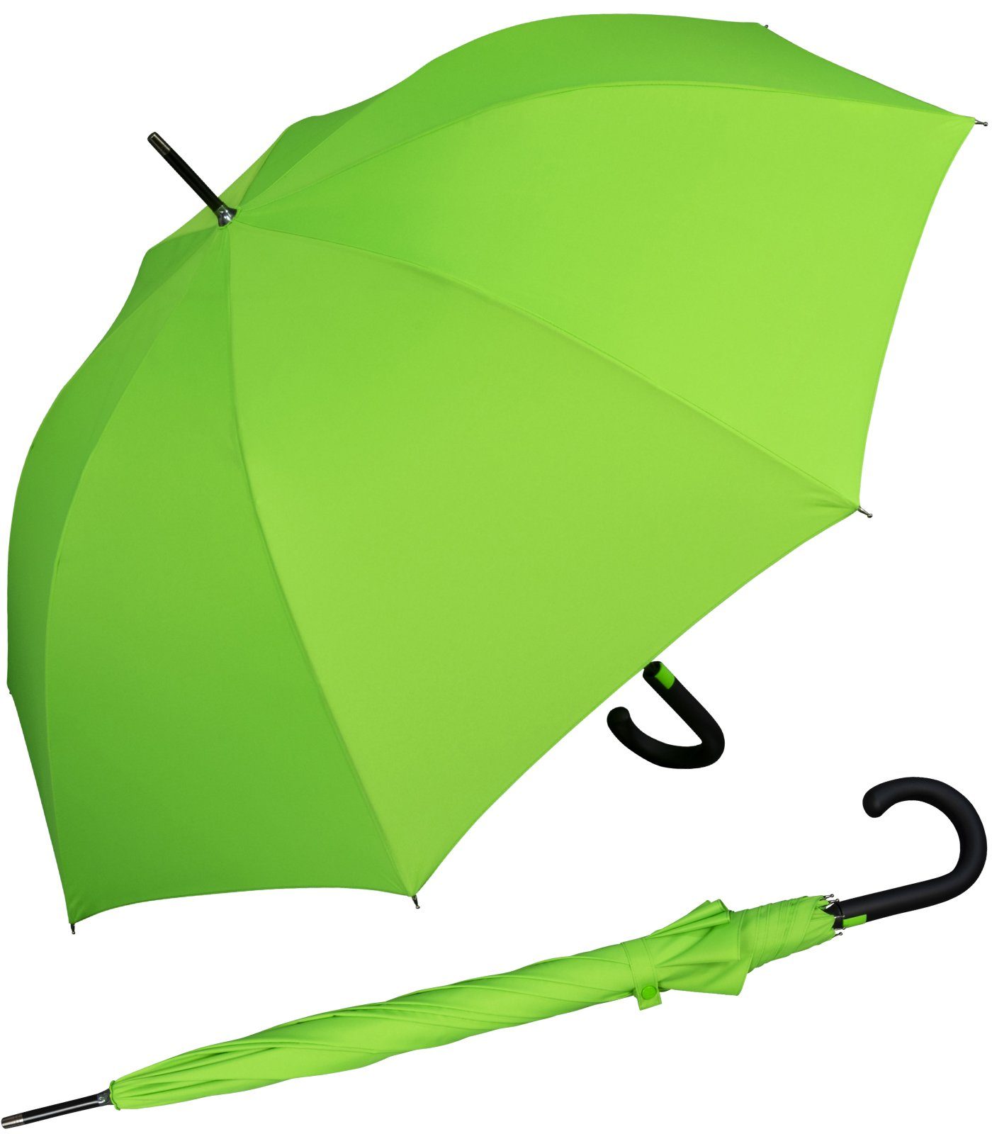 iX-brella Stockregenschirm Fiberglas, XL 110 cm groß, stabil, mit Automatik, mit überschlagfähigem Dach - windproof - grün