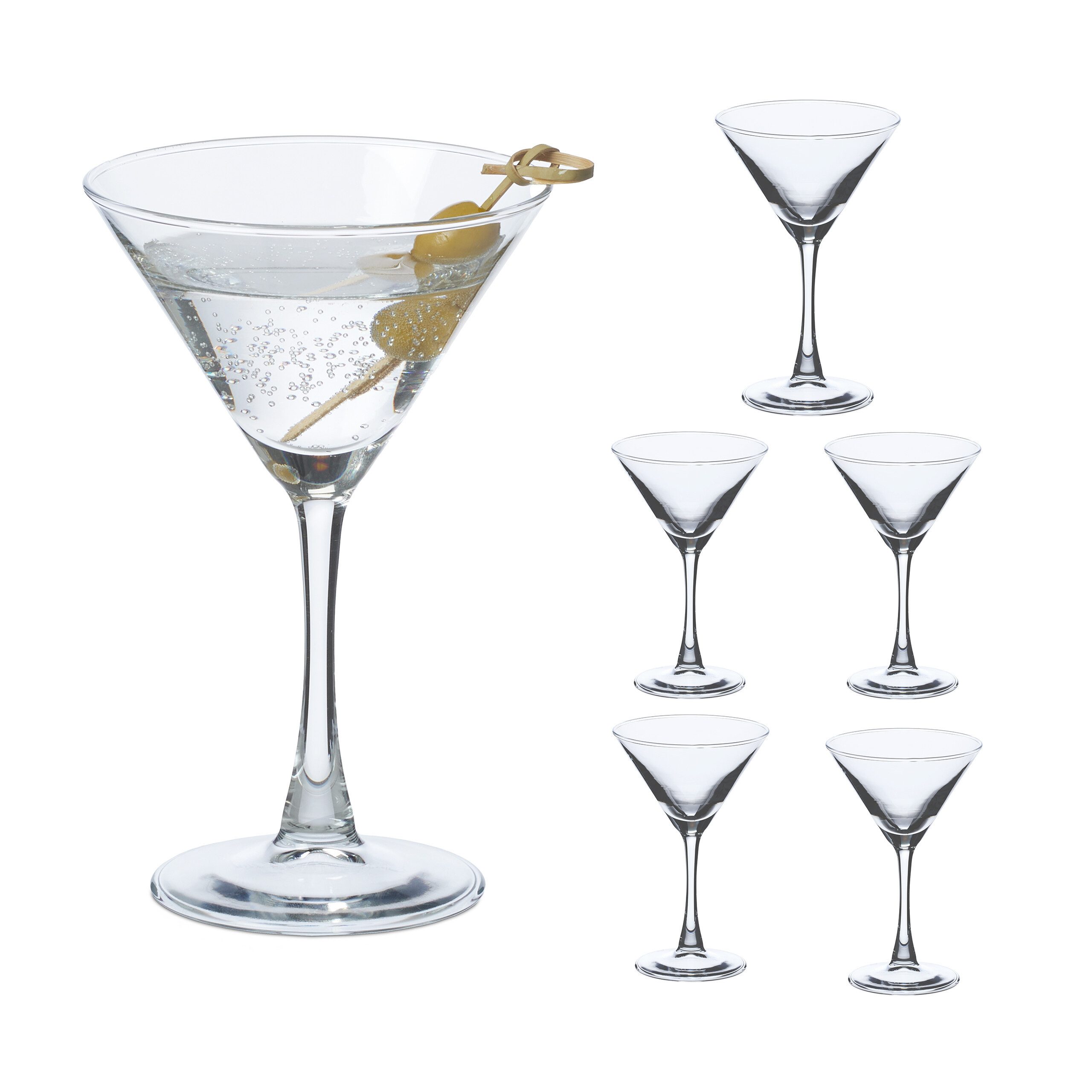 relaxdays Martiniglas Martini Gläser 6er Set, Glas