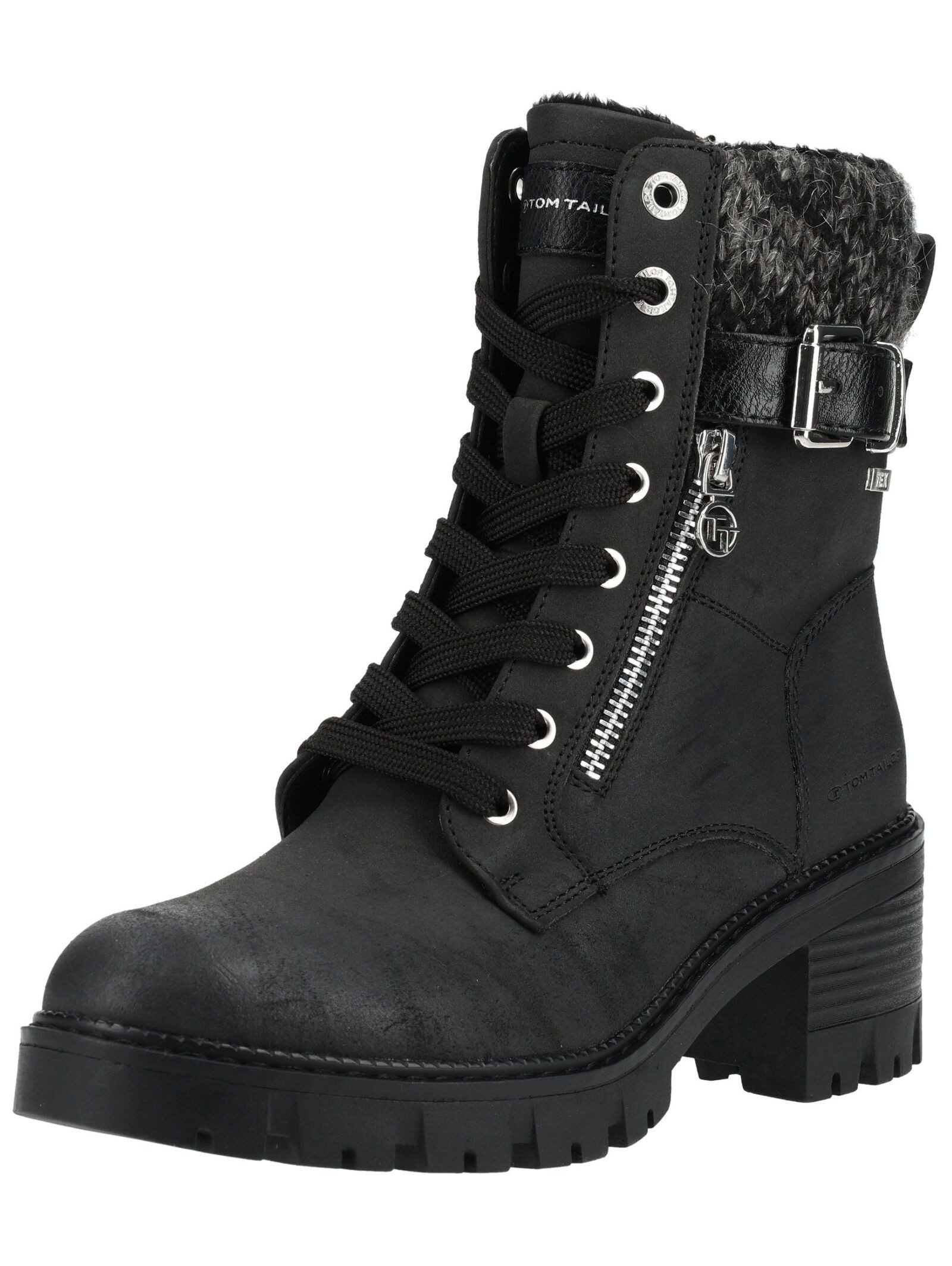TOM TAILOR Stiefelette Lederimitat/Textil . Schnürstiefelette