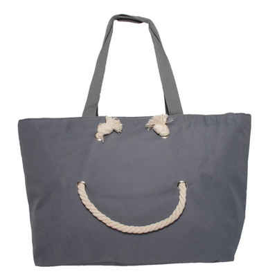 Antonio Shopper »XXL Strandtasche Badetasche Tasche Happy Smile Farbe: grau (82)«