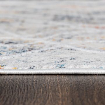 Designteppich Modern Vintage Teppich - Abstrakt Muster Creme Bunt - kurzflor, Mazovia, 60 x 100 cm, Wohnzimmer, Geeignet für Fußbodenheizung, Höhe 9 mm, Kurzflor