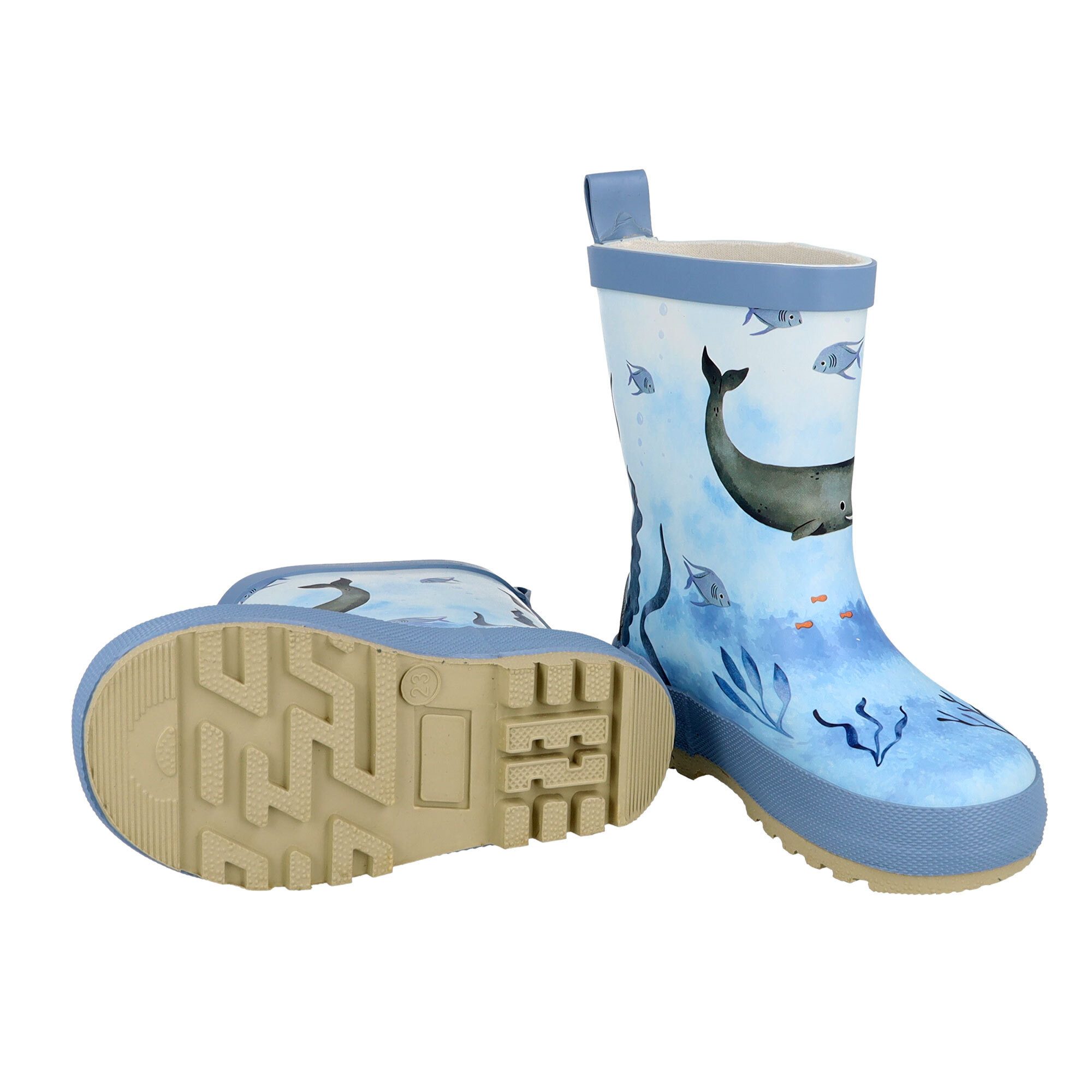 MAXIMO Gummistiefel Unterwasser Wal Reflekt 3M, Jerseyfutter Gummistiefel (2-tlg)
