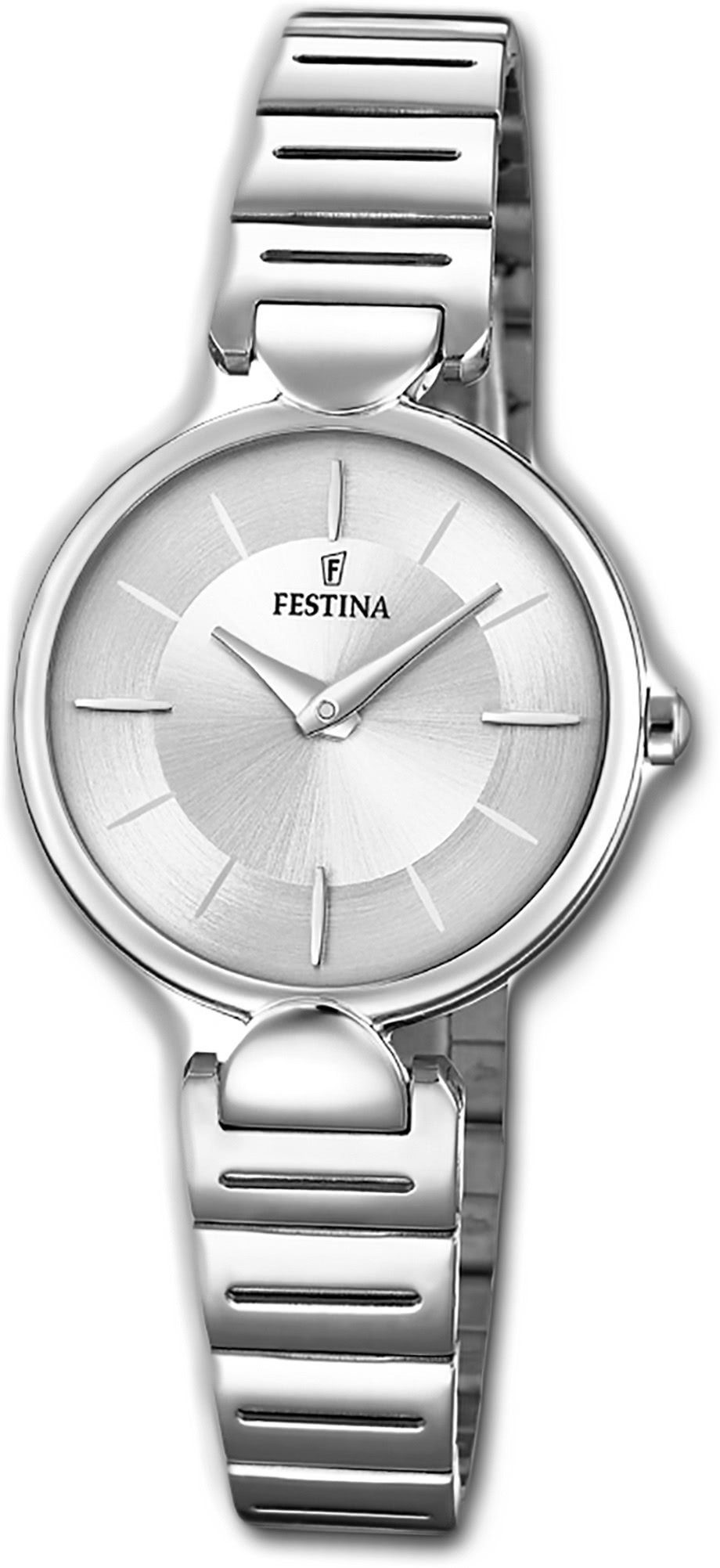 Damenuhr Uhr, silber, Festina Edelstahlarmband Damen Edelstahl Festina rund, (ca. Quarzuhr 29mm) klein