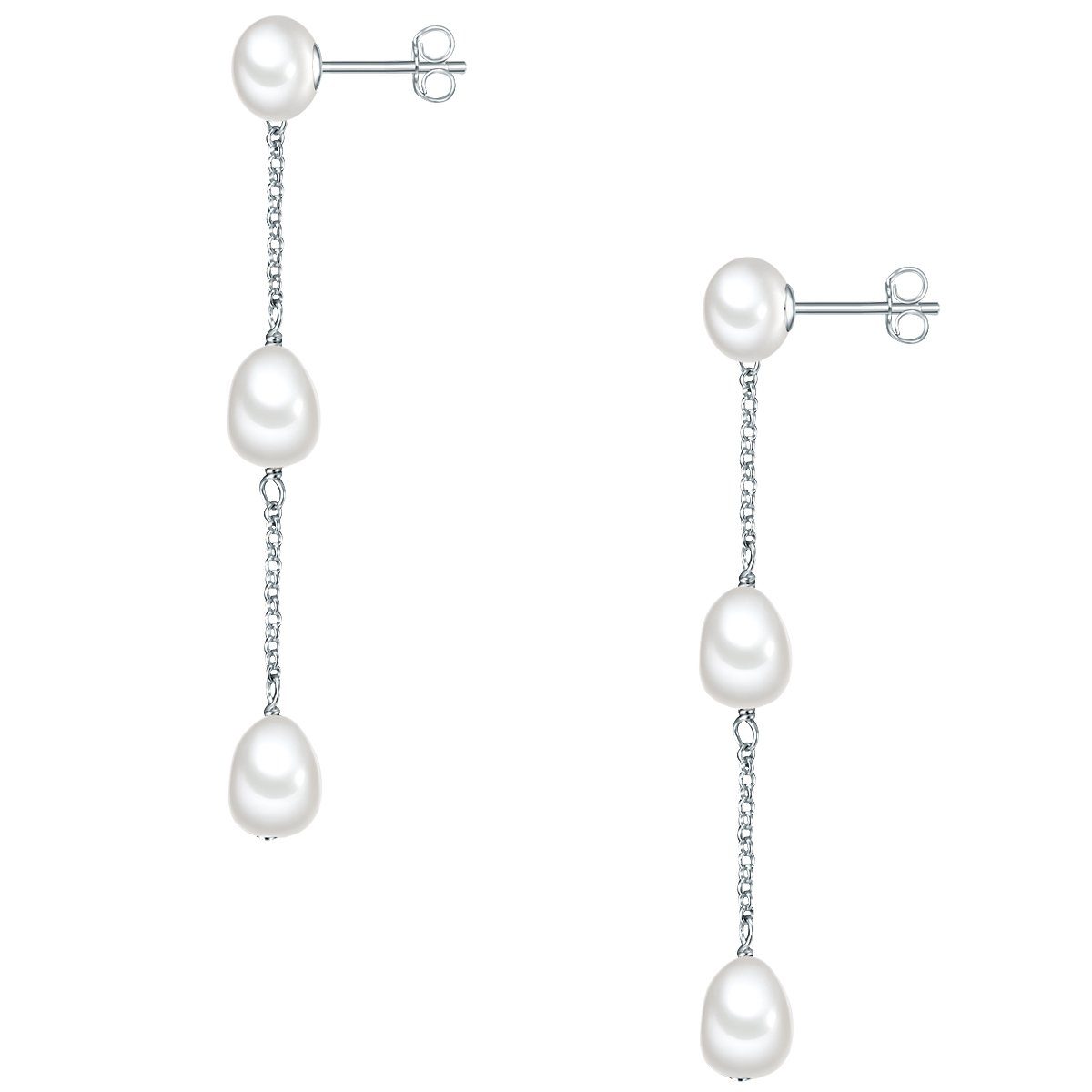 Pearls Paar aus silber, Ohrhänger Valero Süßwasser-Zuchtperlen